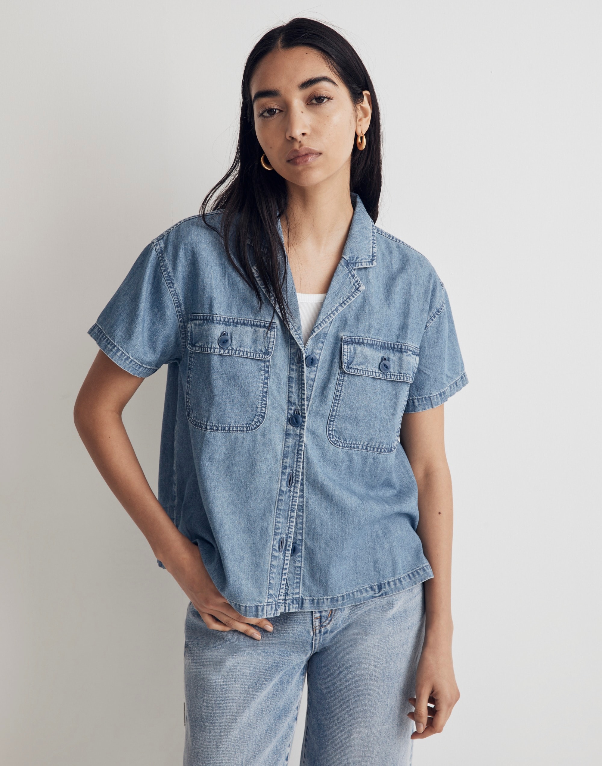 Denim Camp Shirt in Holcrest Wash