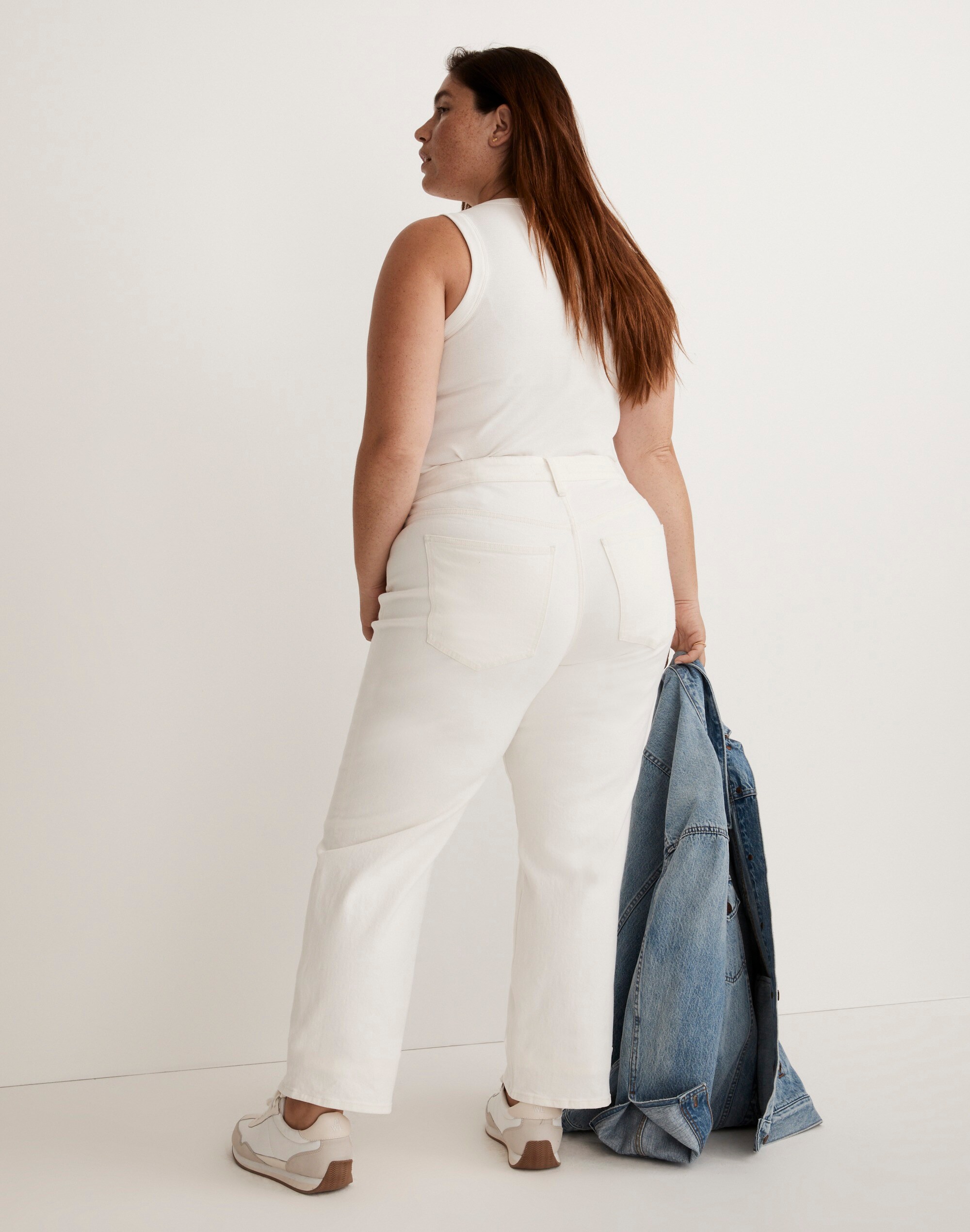 The Plus Perfect Vintage Straight Jean in Tile White