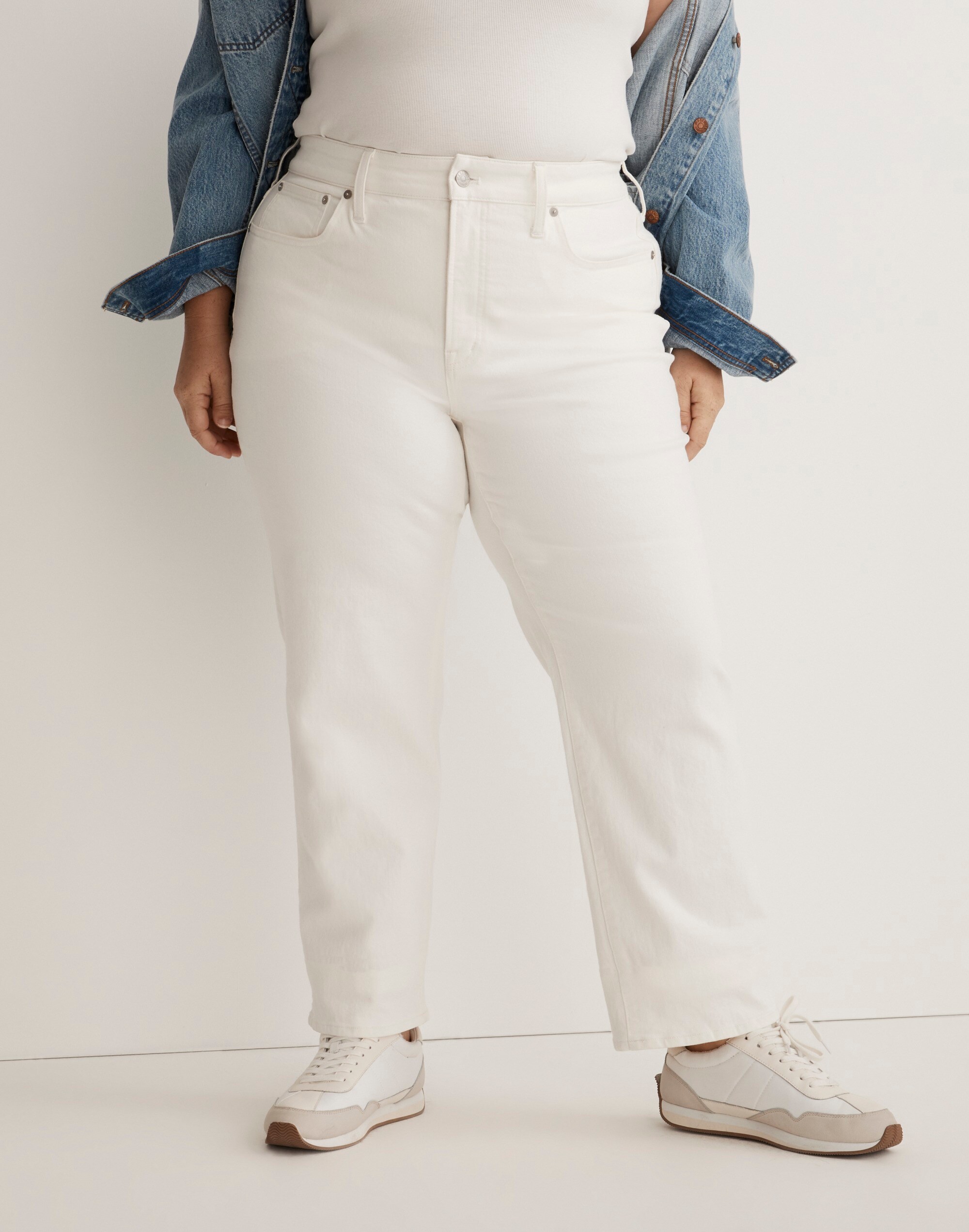 The Plus Perfect Vintage Straight Jean in Tile White