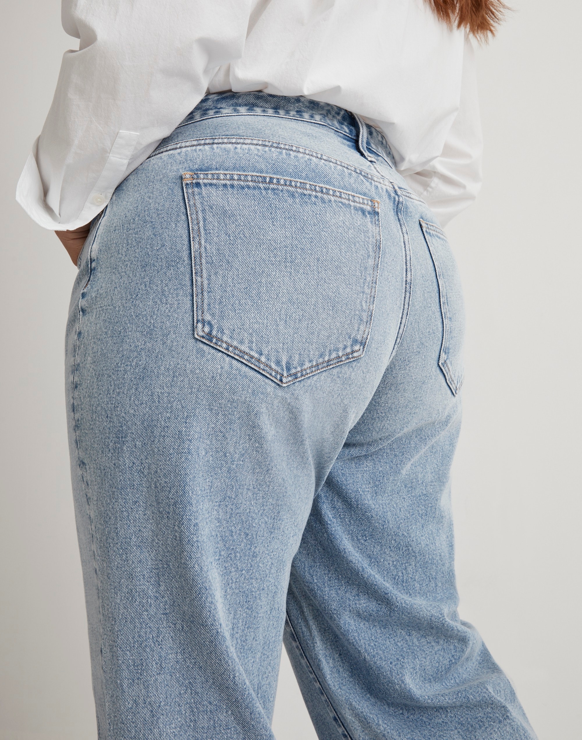 Plus Baggy Straight Jeans in Olvera Wash