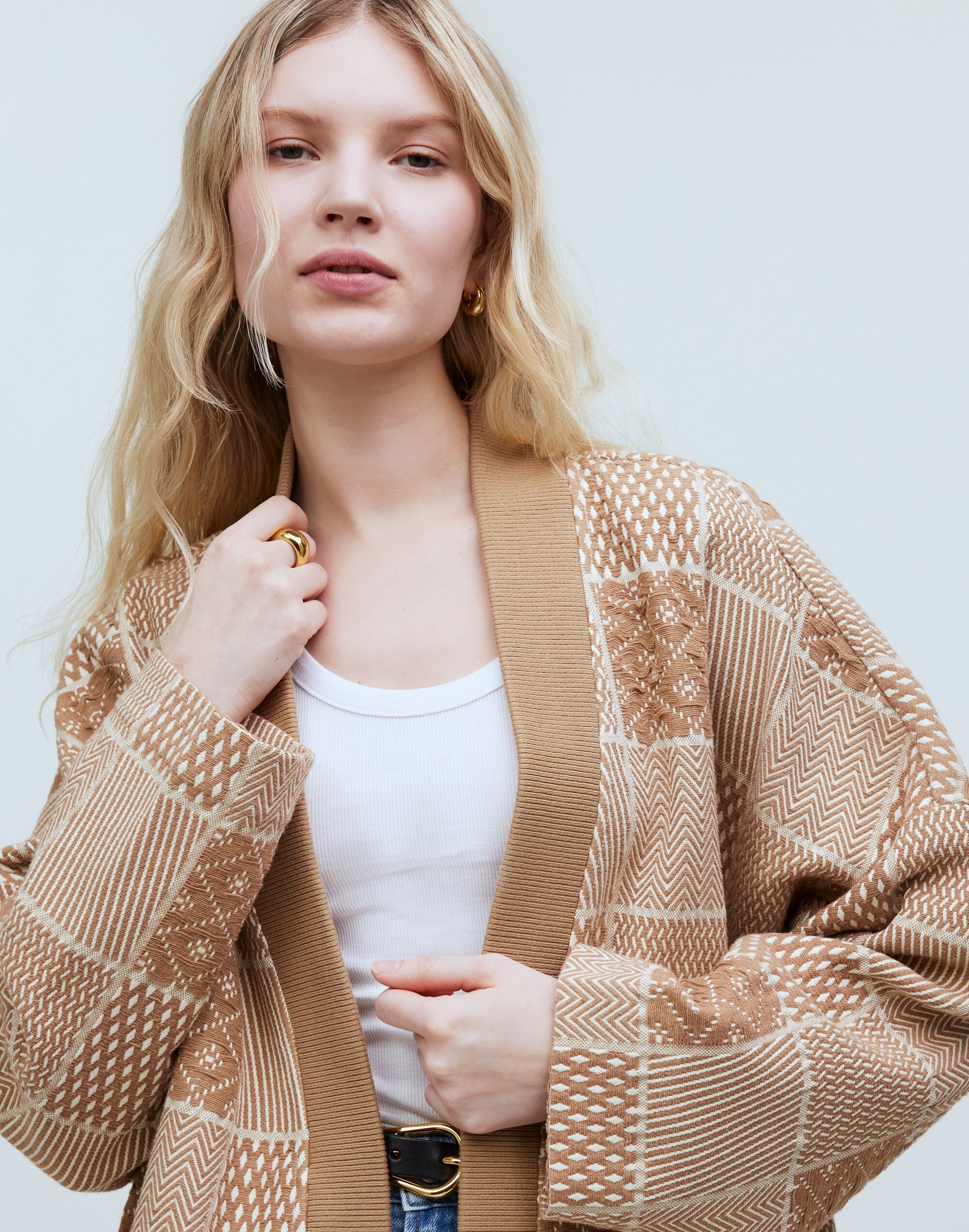 Jacquard Patchwork Robe Jacket