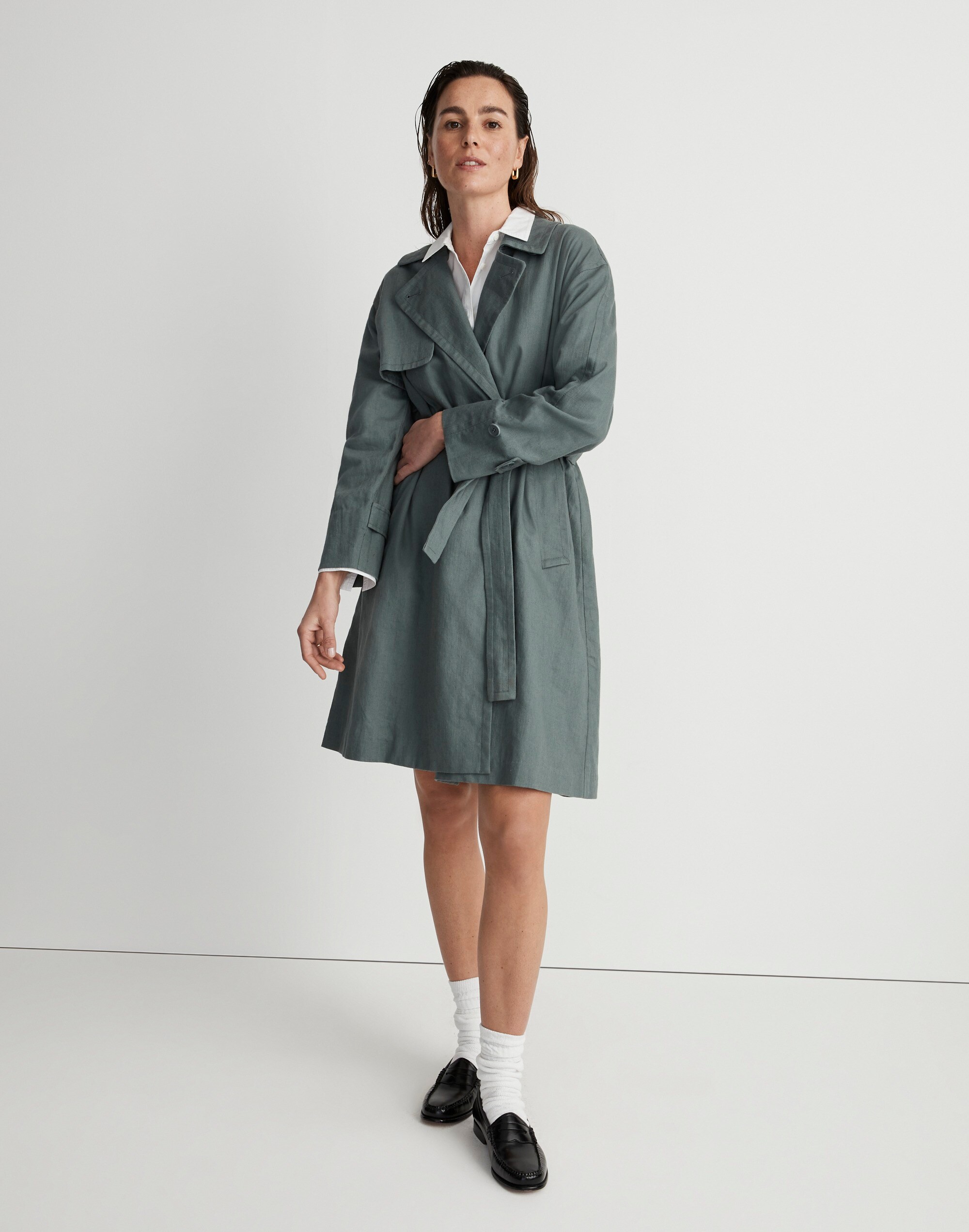 textural trench coat