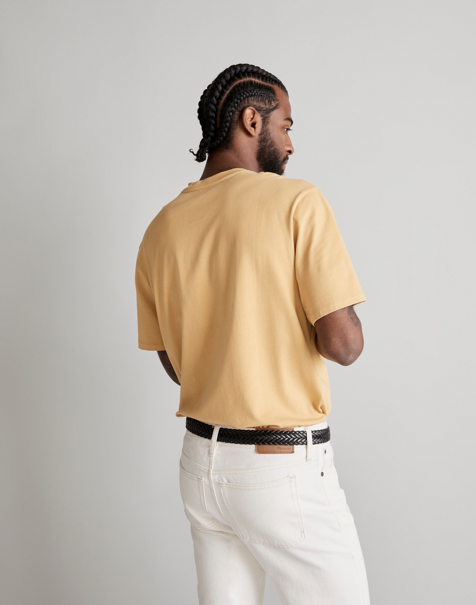 Textured Cotton Pocket Henley Tee