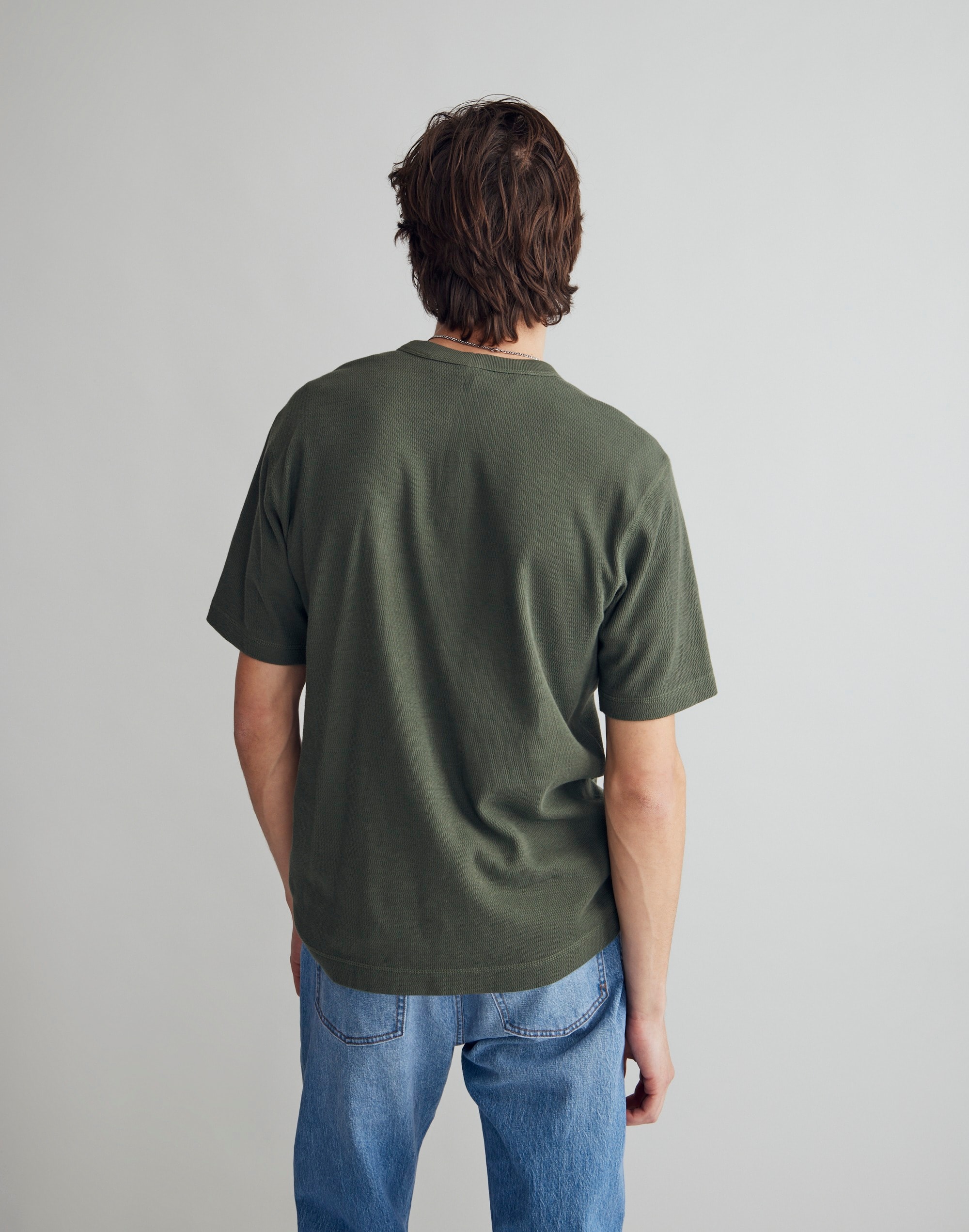 Waffle-Knit Short-Sleeve Pocket Tee