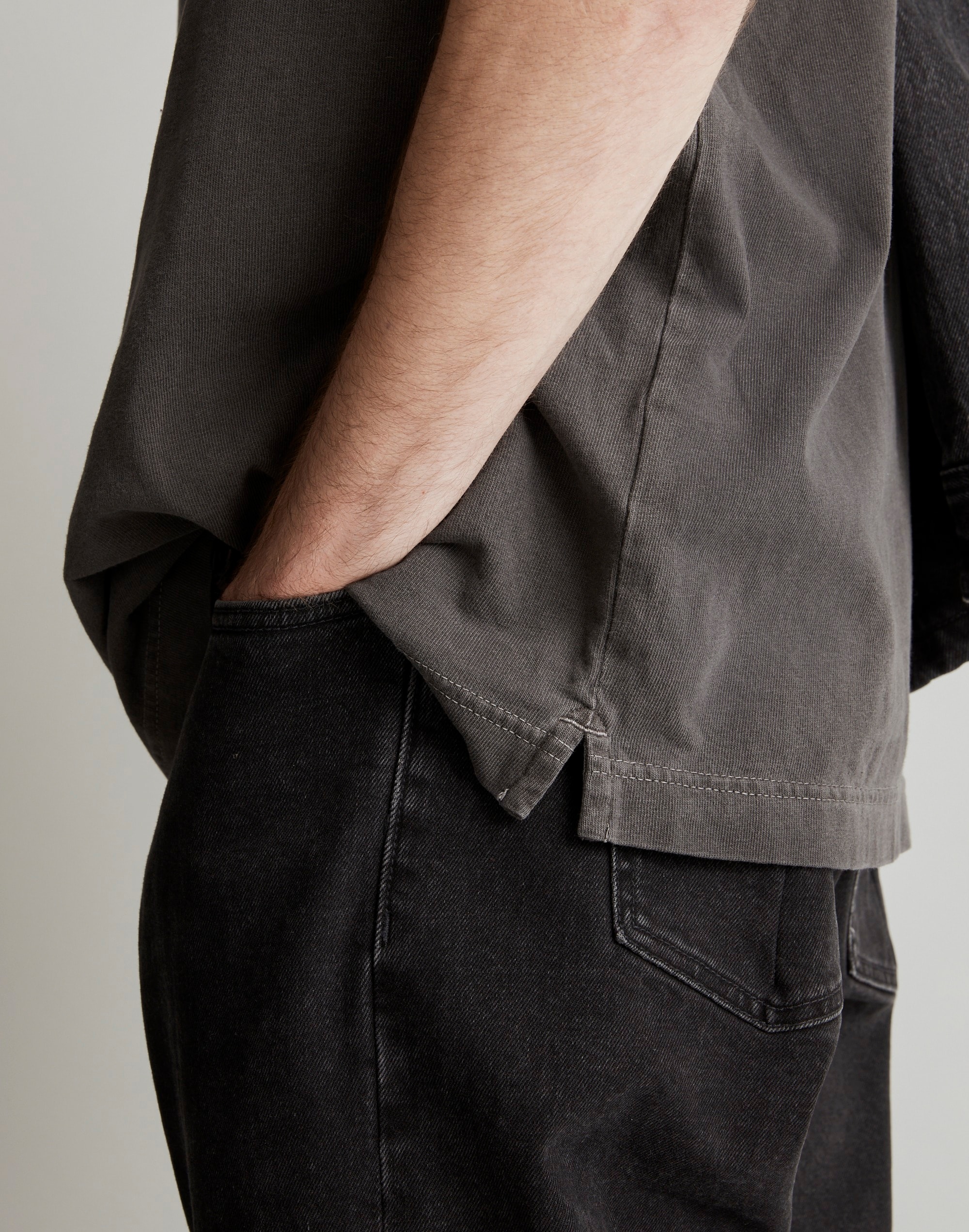 Garment-Dyed Mockneck Short-Sleeve Tee