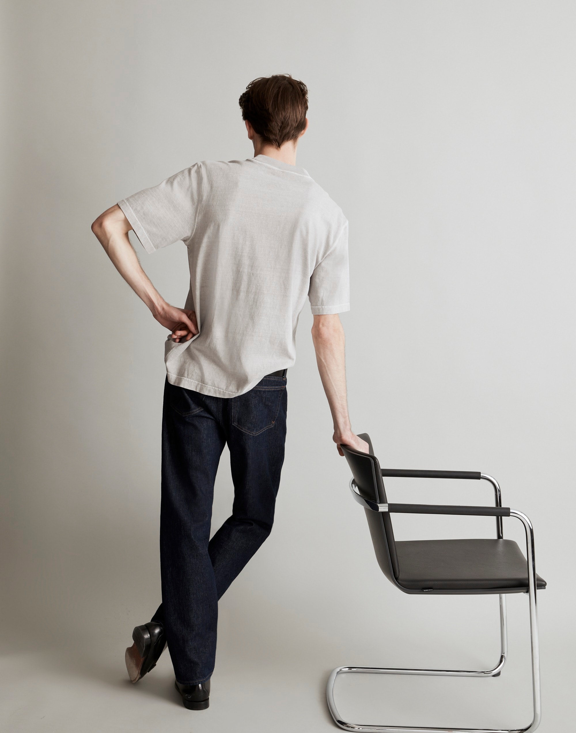 Garment-Dyed Mockneck Short-Sleeve Tee