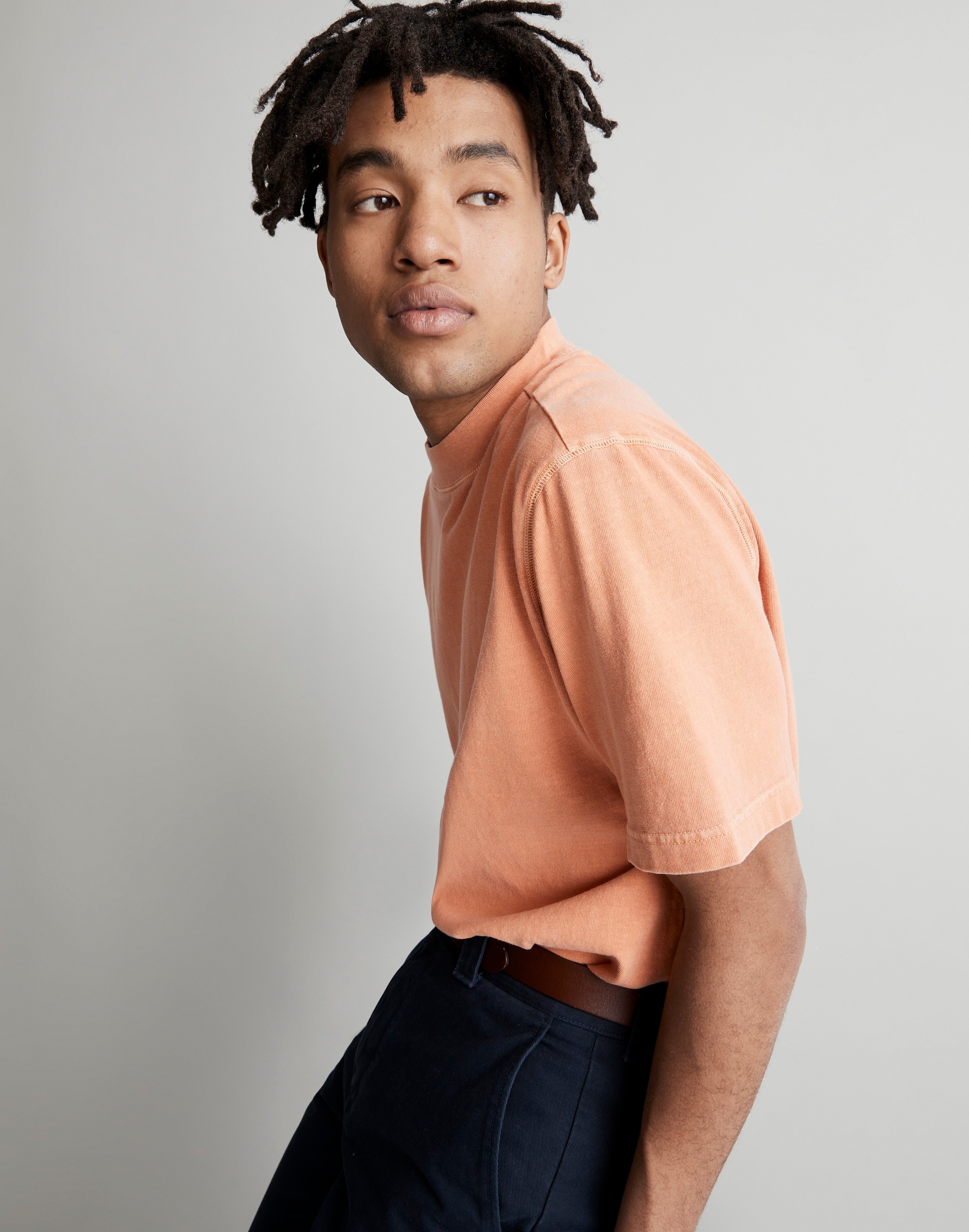 Garment-Dyed Mockneck Short-Sleeve Tee Alternate Image 1