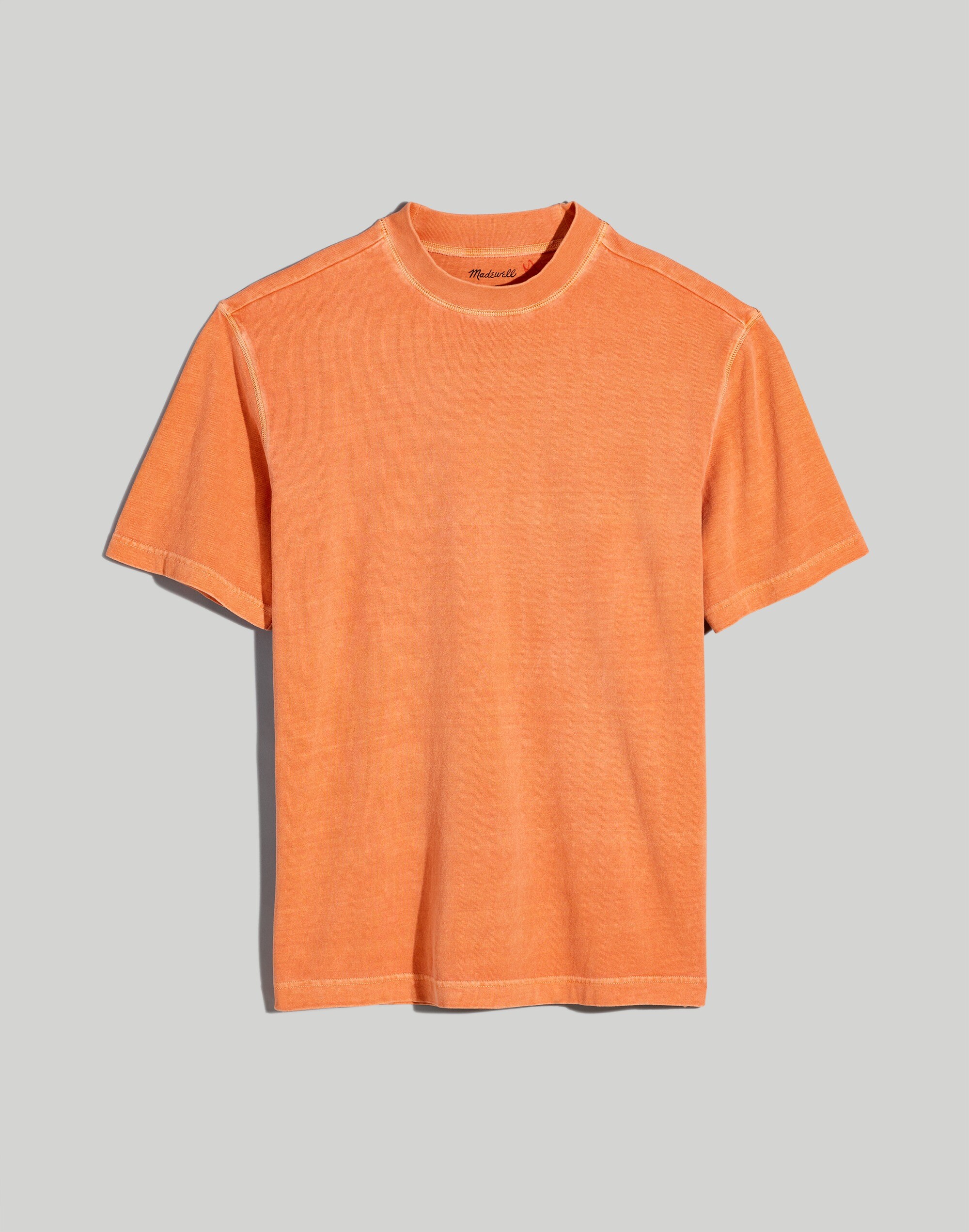 Garment-Dyed Mockneck Short-Sleeve Tee