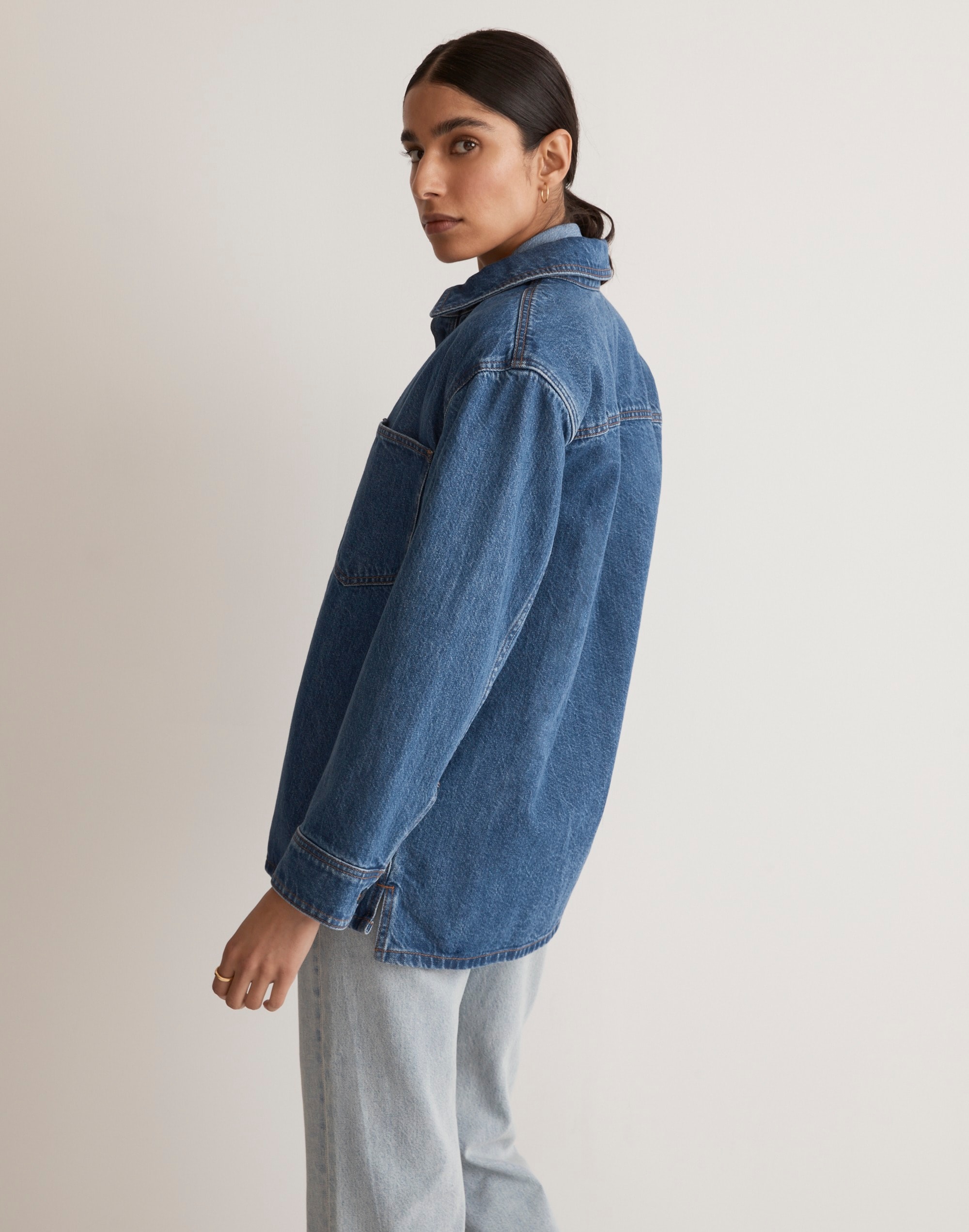 Denim Shirt-Jacket in Taitley Wash