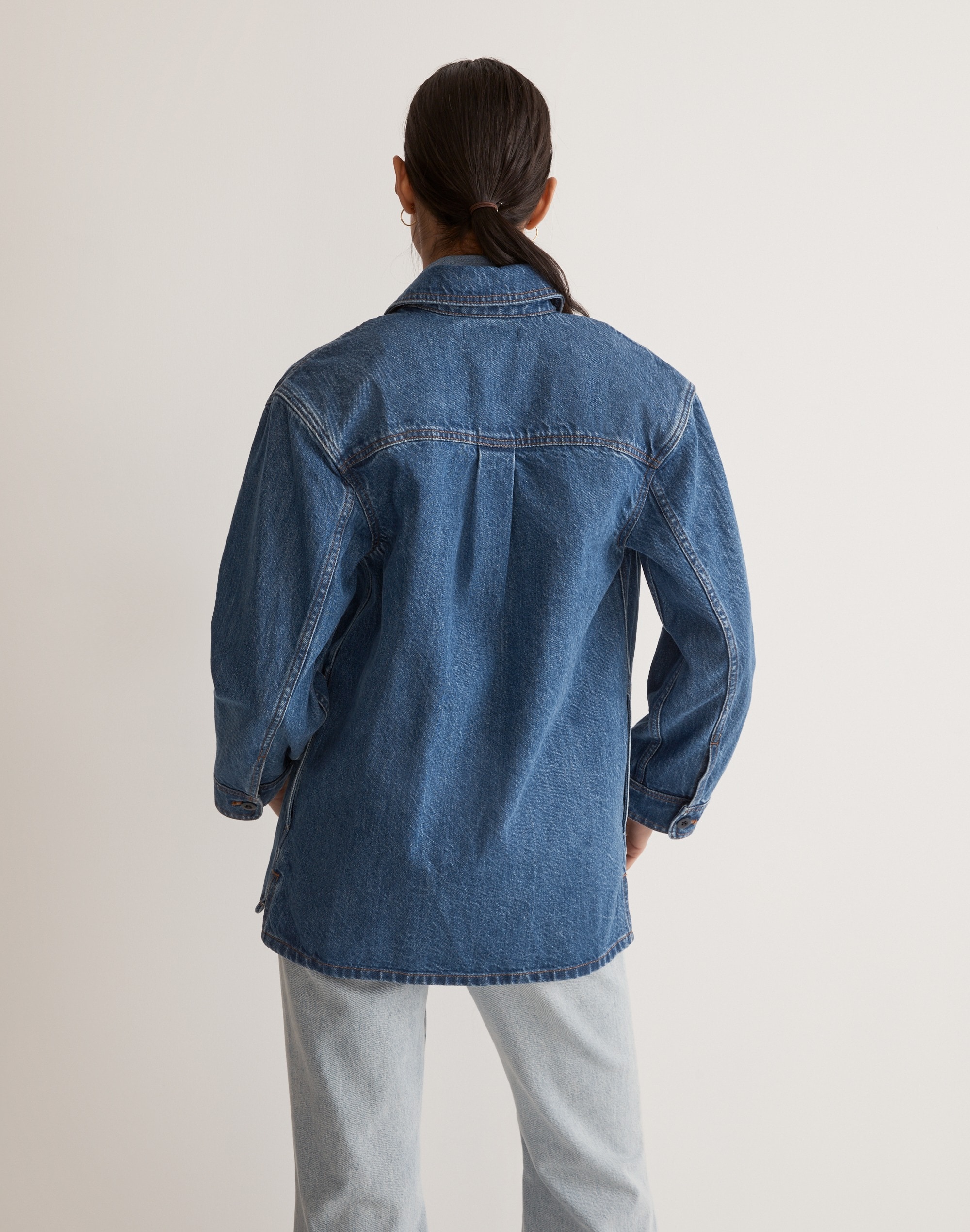 Denim Shirt-Jacket in Taitley Wash Alternate Image 3