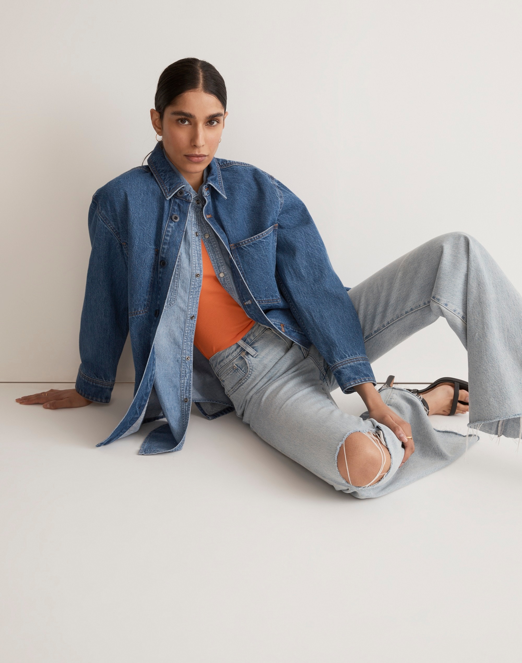 Denim Shirt-Jacket in Taitley Wash