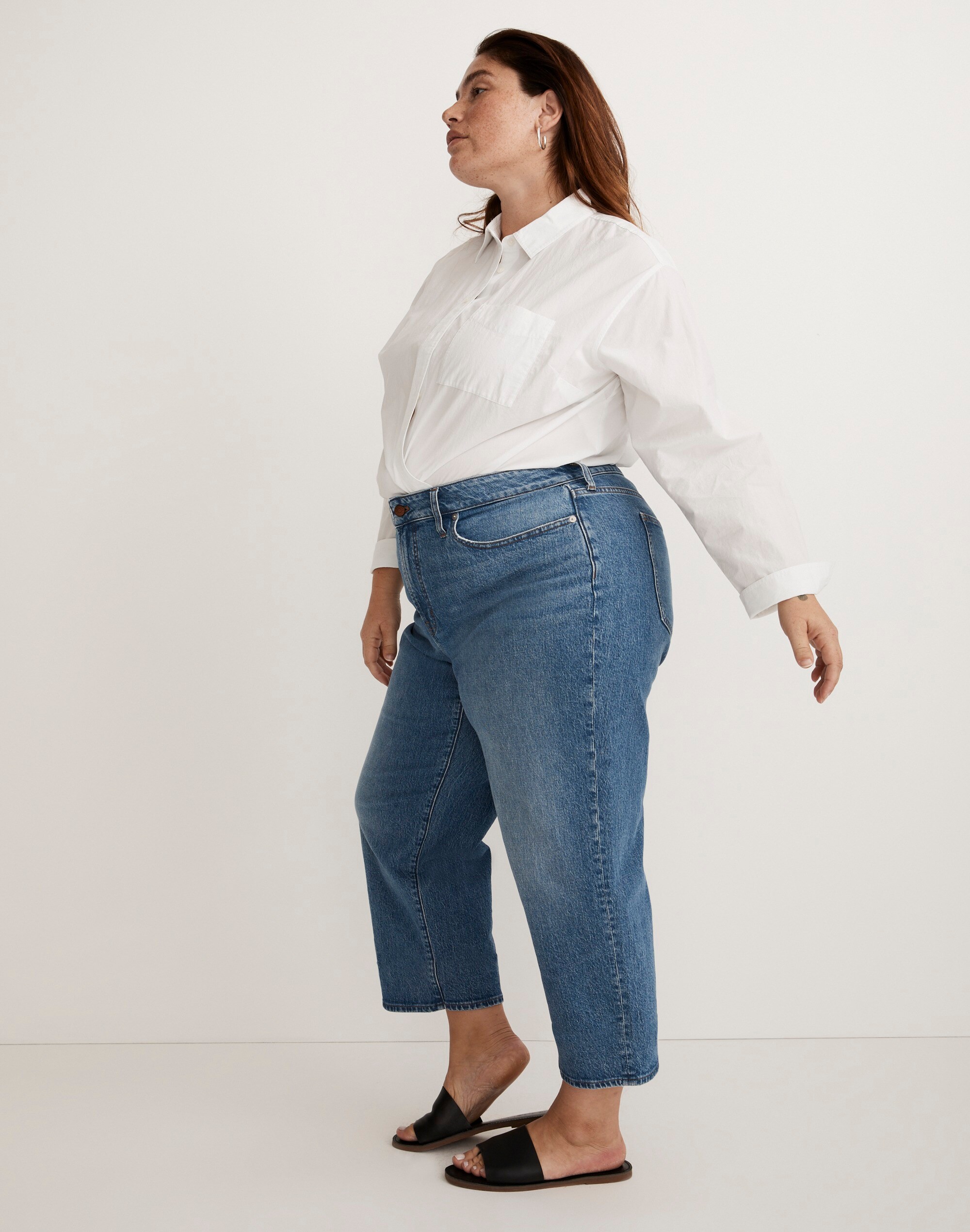The Plus Perfect Vintage Wide-Leg Crop Jean in Cresslow Wash