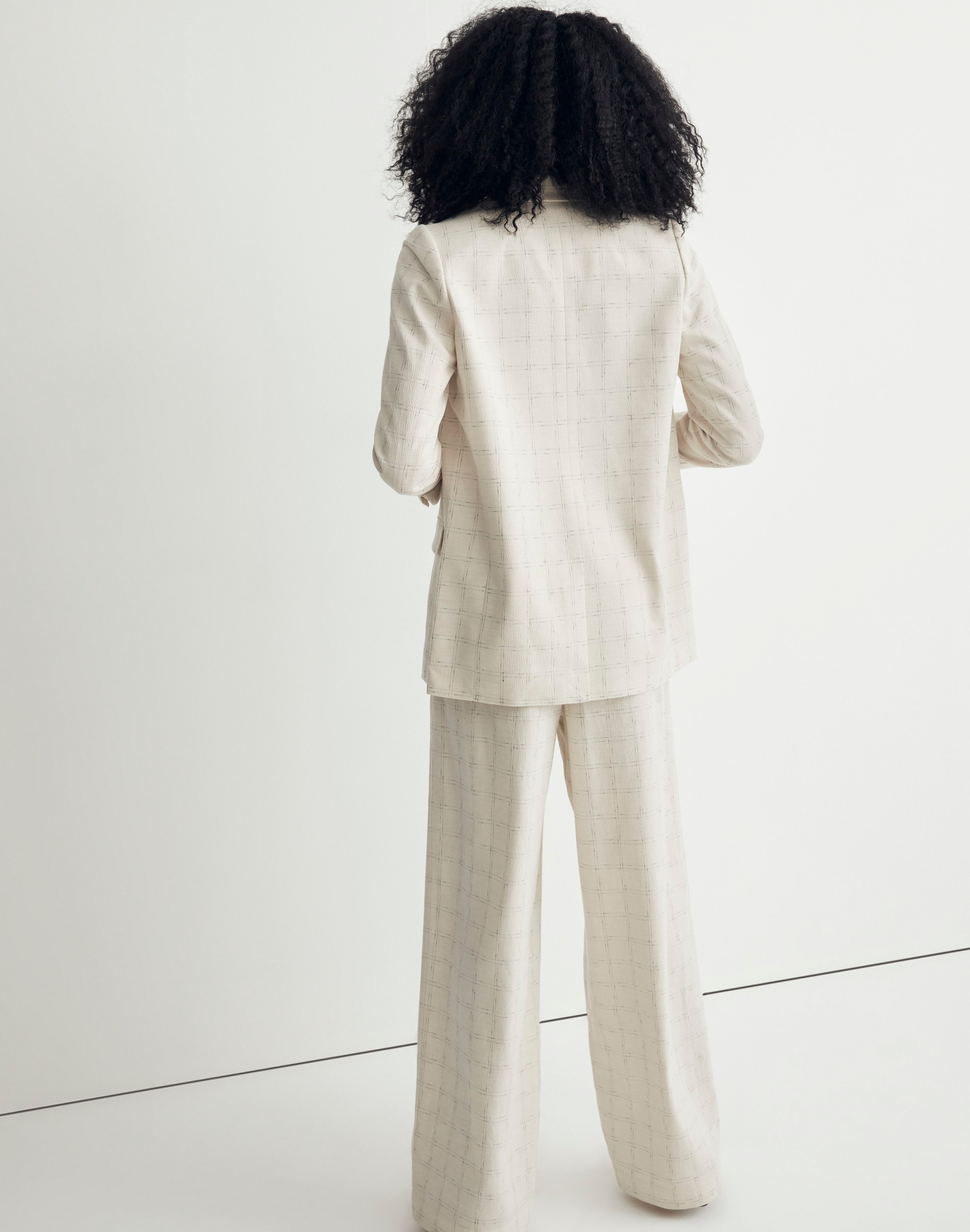 The Petite Caldwell Double-Breasted Blazer in Ghent Plaid