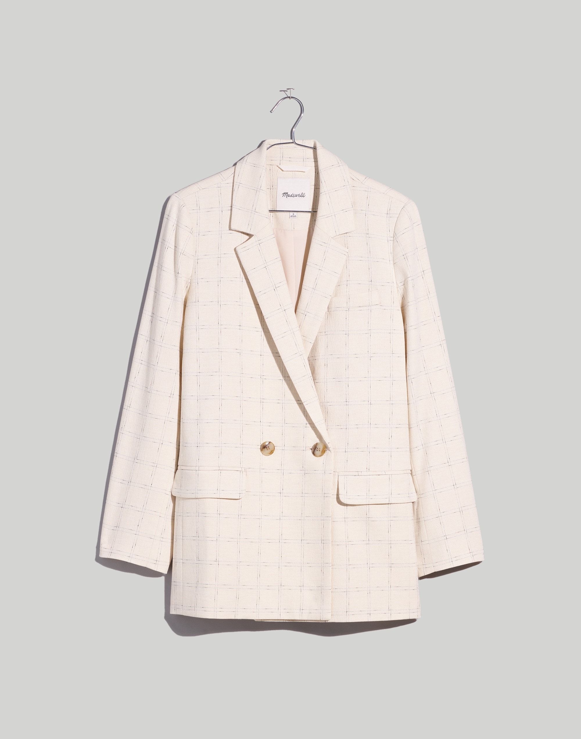 The Petite Caldwell Double-Breasted Blazer in Ghent Plaid