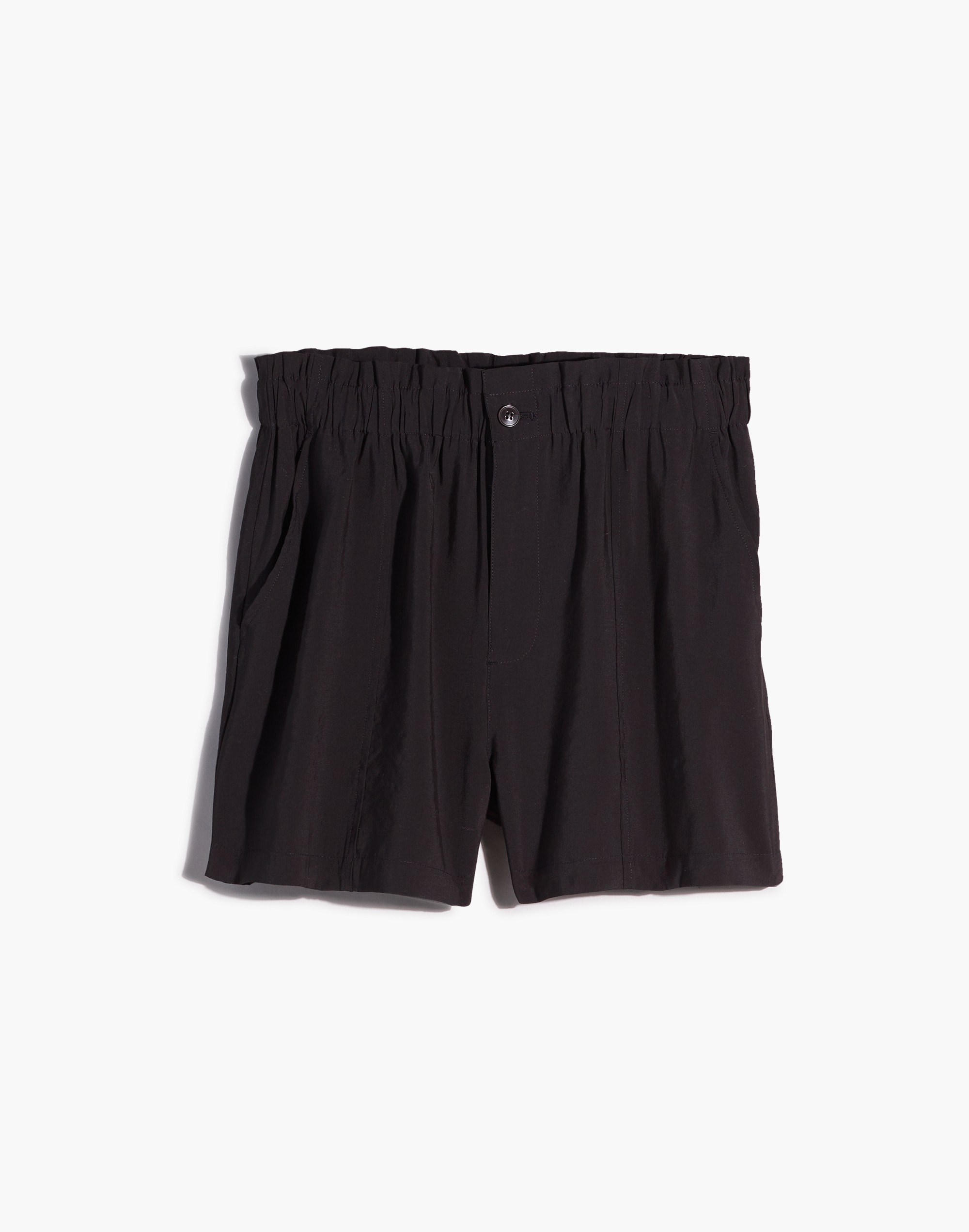 Seamed Pull-On Paperbag Shorts in Softdrape
