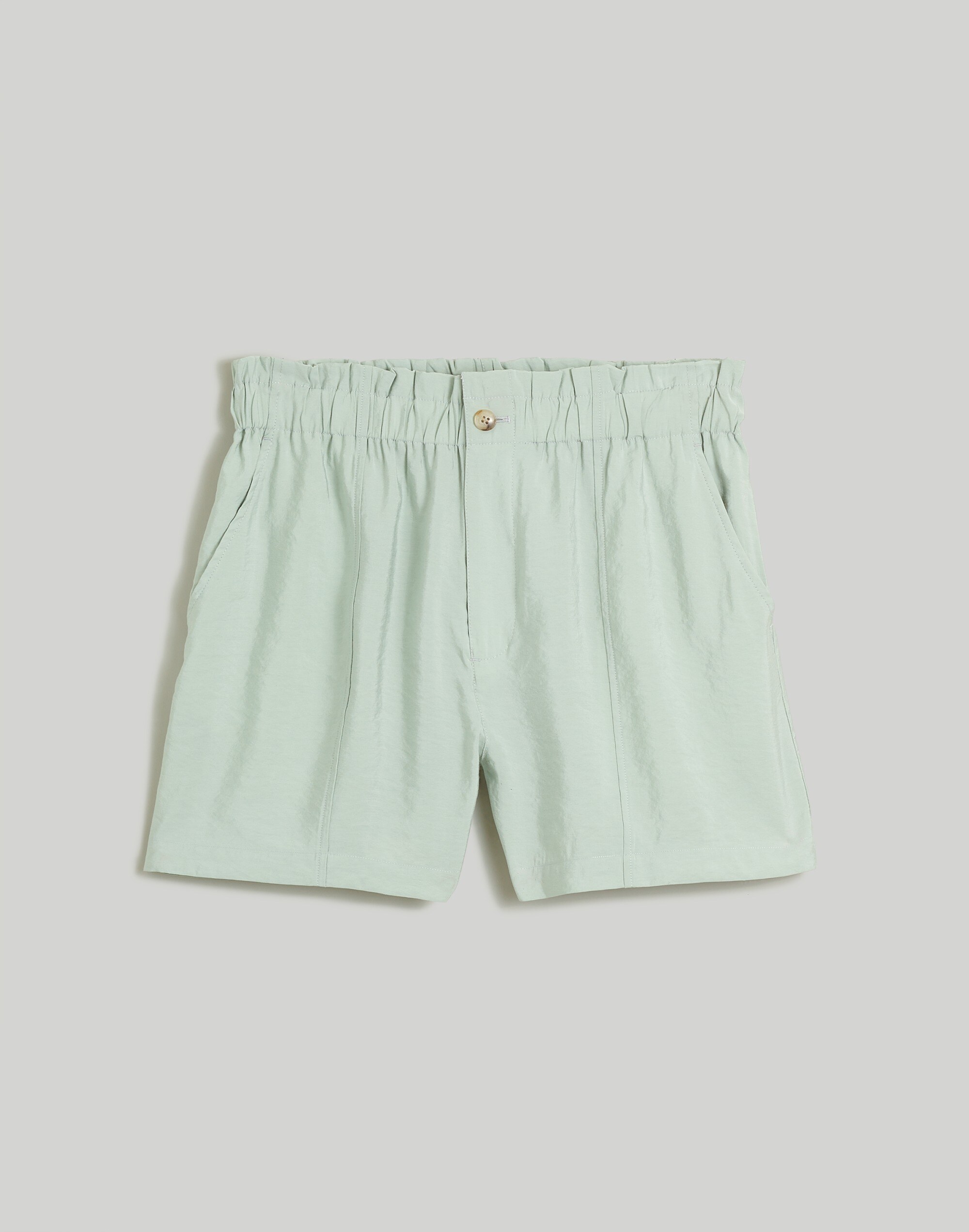 Seamed Pull-On Paperbag Shorts in Softdrape