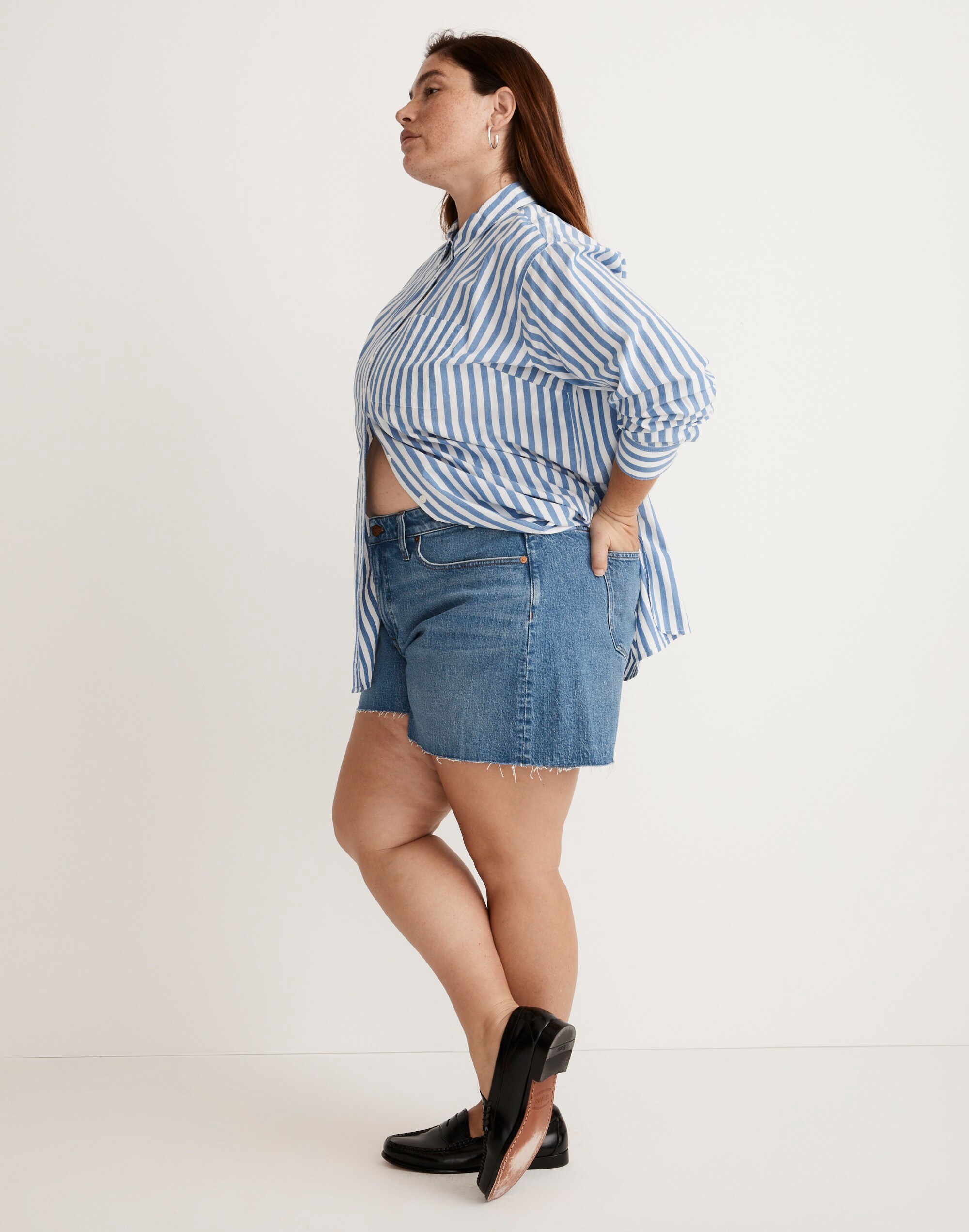 The Plus Curvy Perfect Vintage Jean Short in Swanset Wash