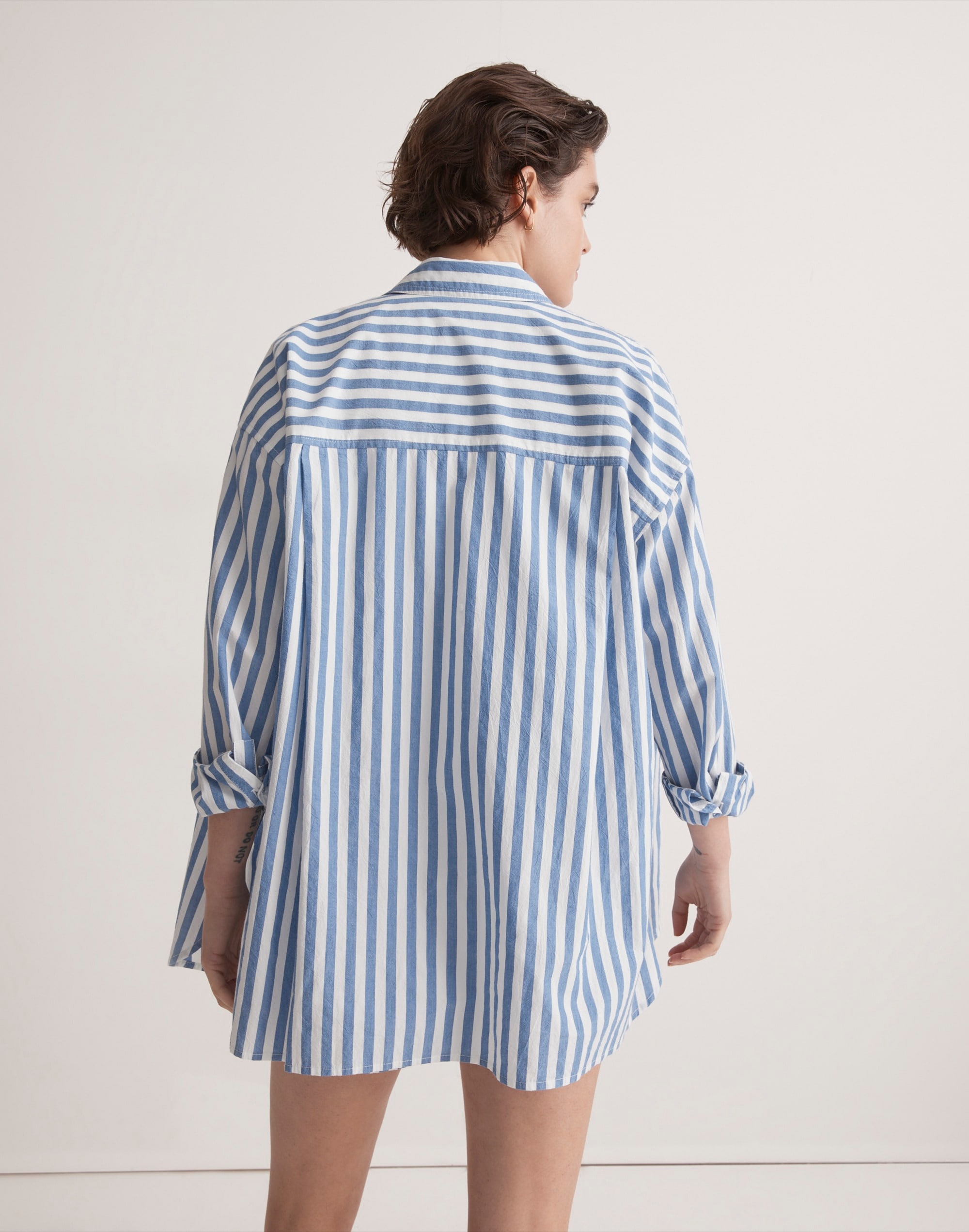 The Signature Poplin Oversized Shirt Springy Stripe