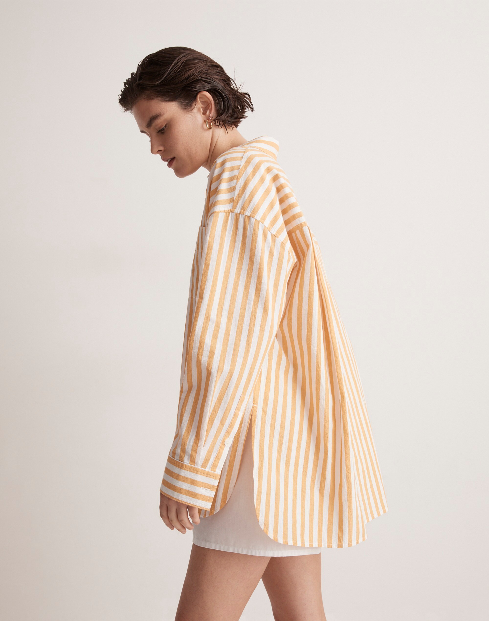 The Signature Poplin Oversized Shirt in Springy Stripe Alternate Image 1