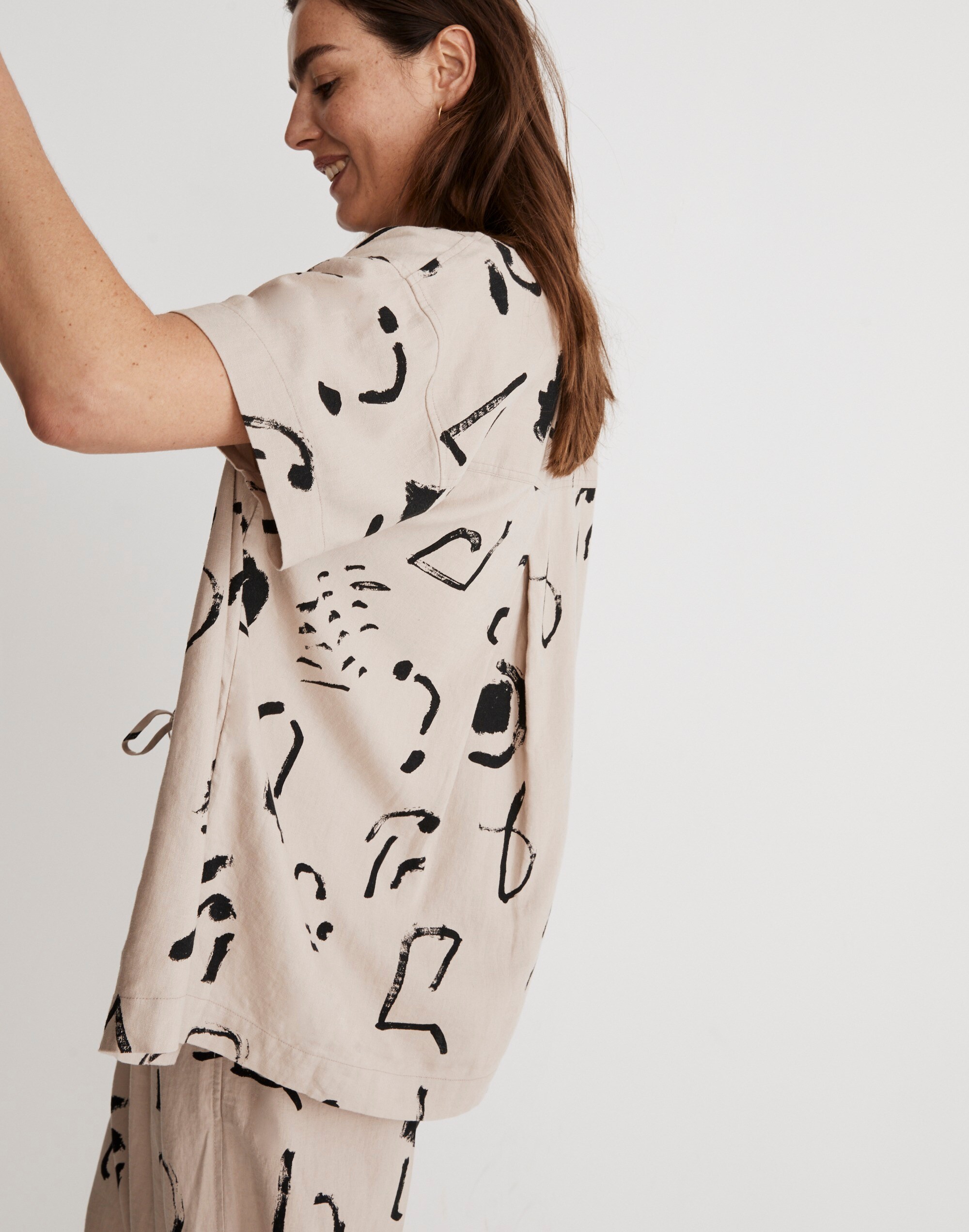 Madewell x Caroline Z Hurley Camp Shirt in Abstract Alpha Alternate Image 1