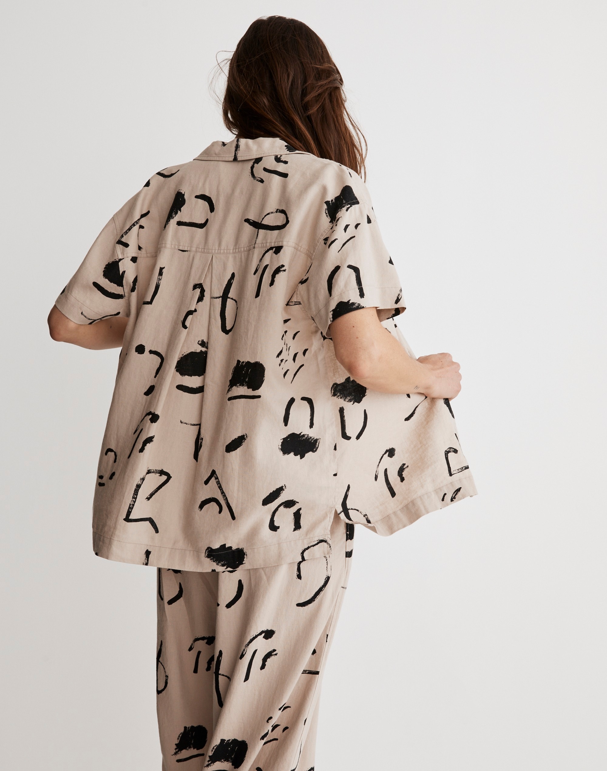 Madewell x Caroline Z Hurley Camp Shirt in Abstract Alpha