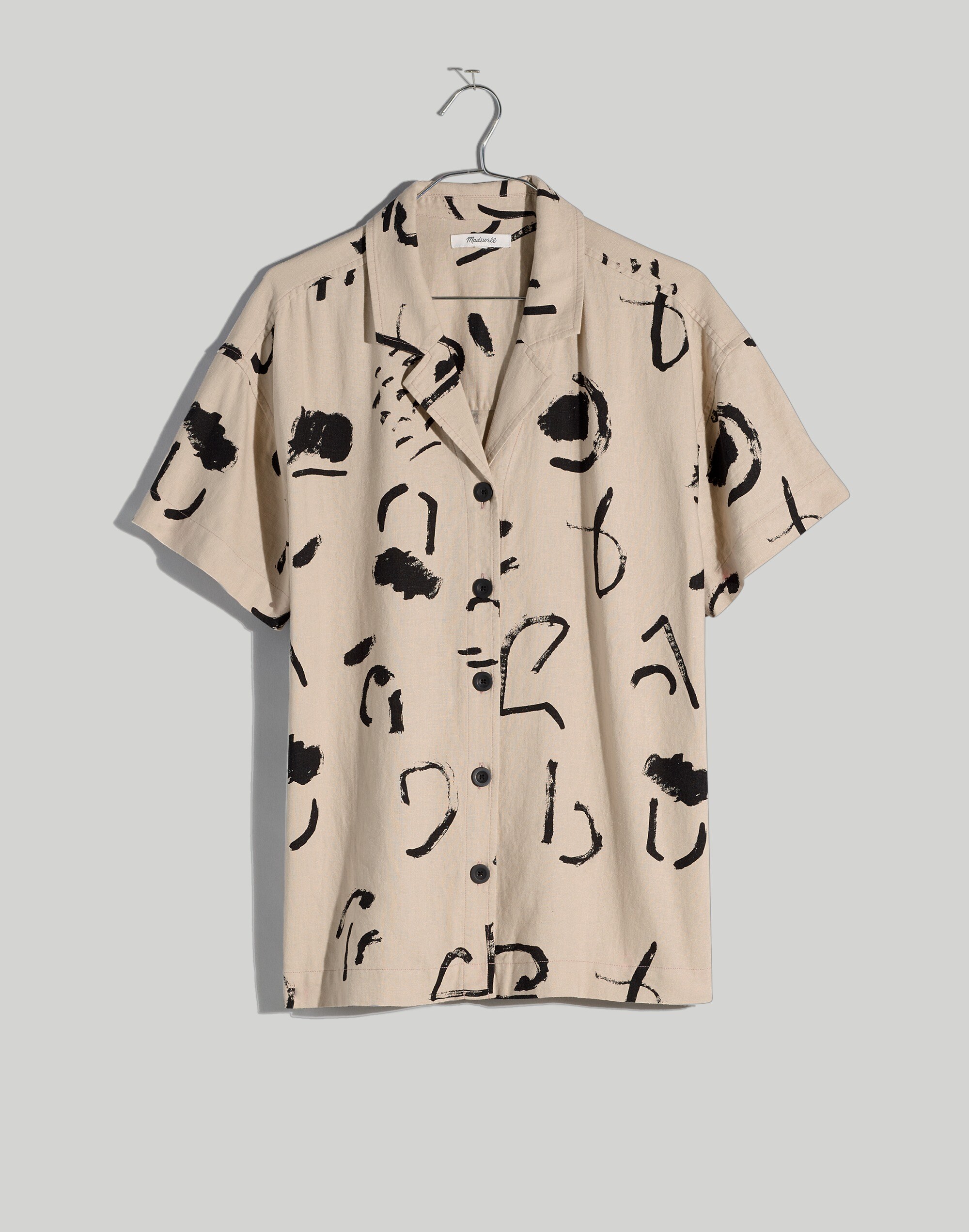 Madewell x Caroline Z Hurley Camp Shirt in Abstract Alpha