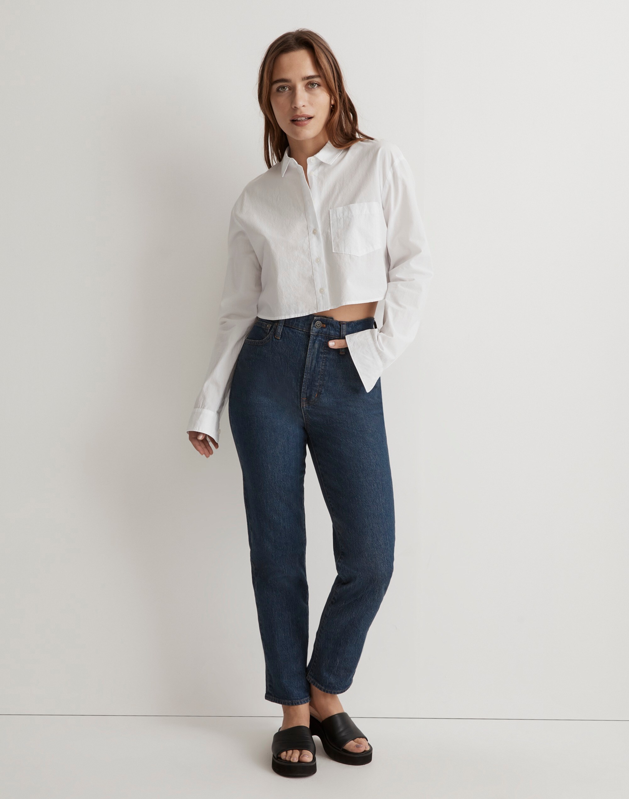 Poplin Oversized Supercrop Ex-Boyfriend Shirt