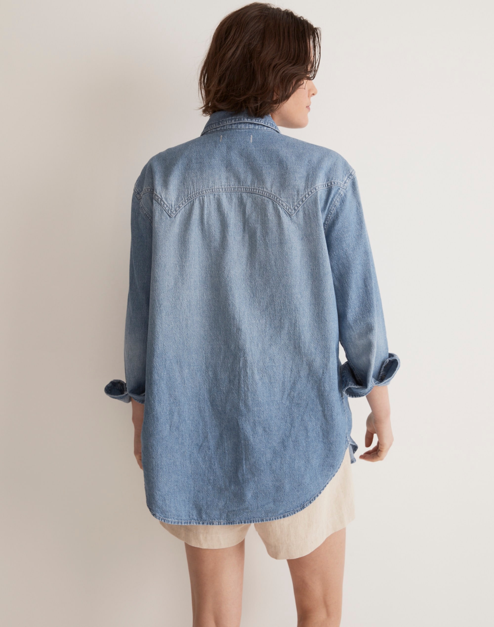 Denim Western Button-Down Shirt