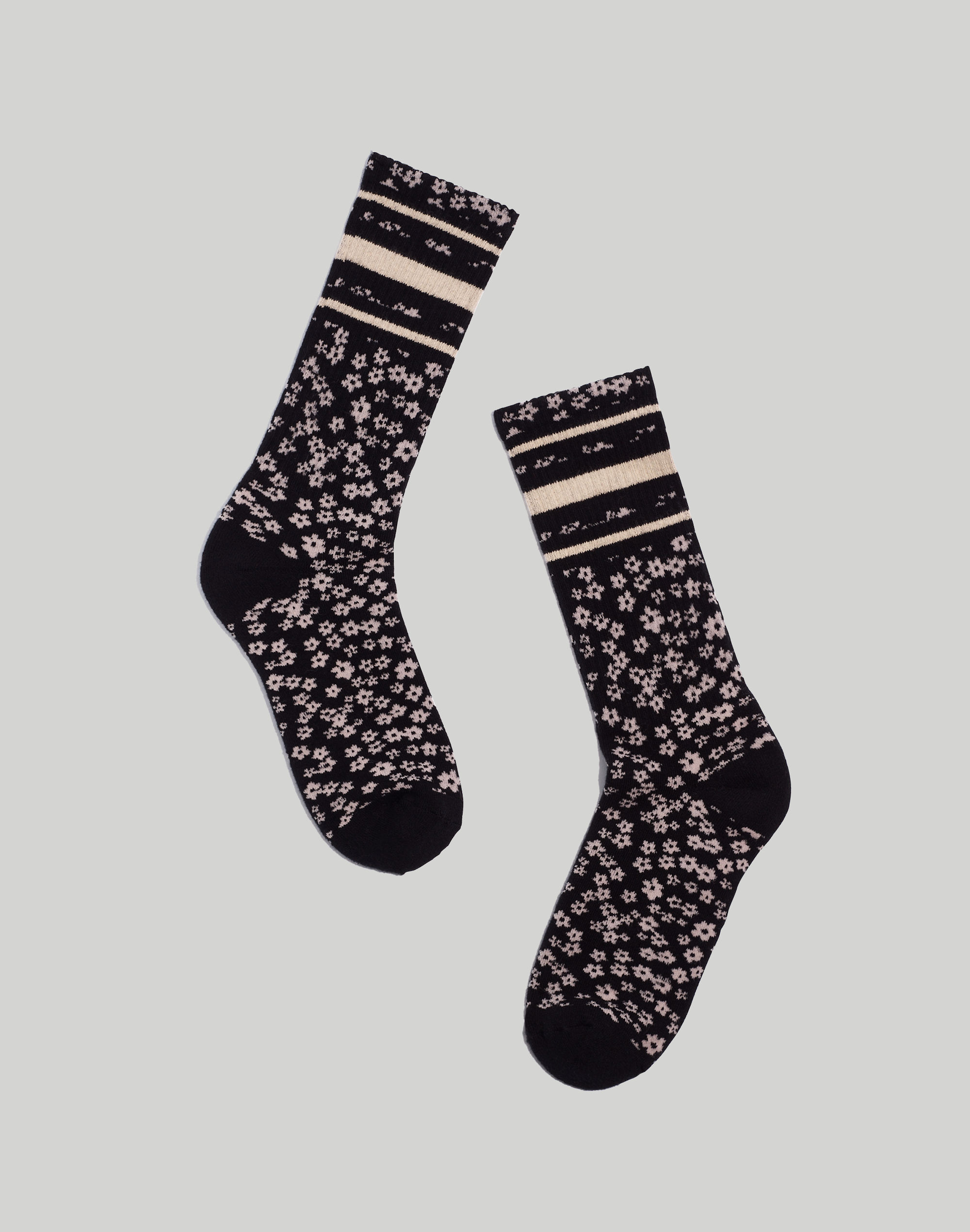 mwl cloudlift retro floral crew sock