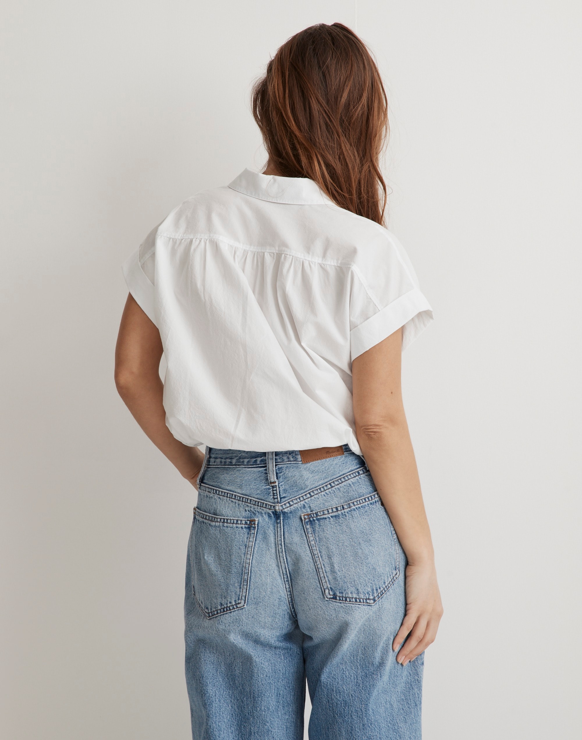 Signature Poplin Button-Up Drawstring Shirt