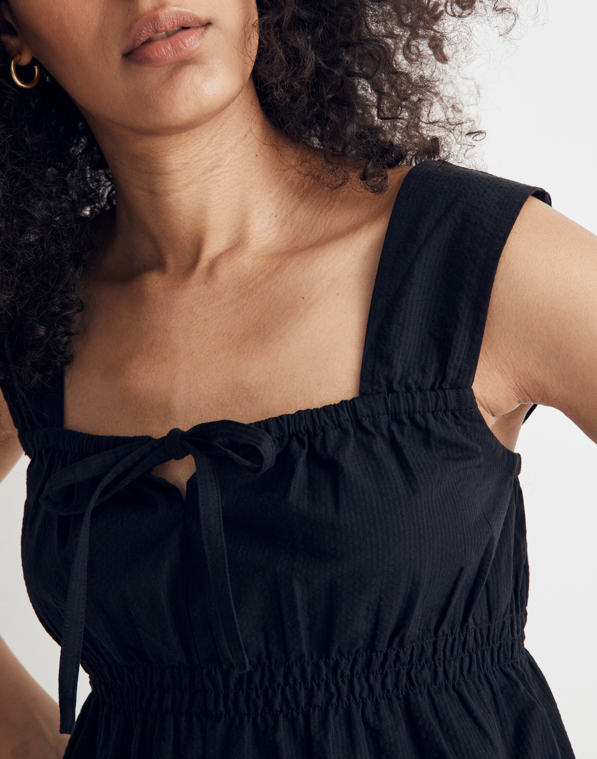 Smocked Tie-Front Tank Top