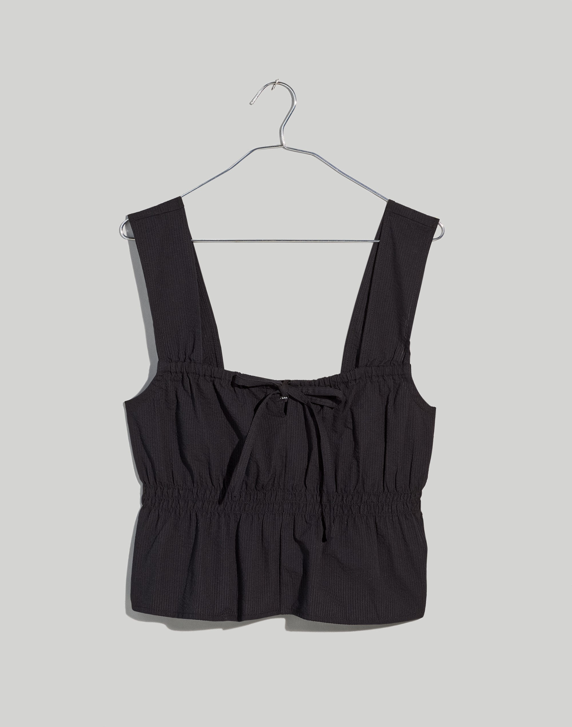 Smocked Tie-Front Tank Top