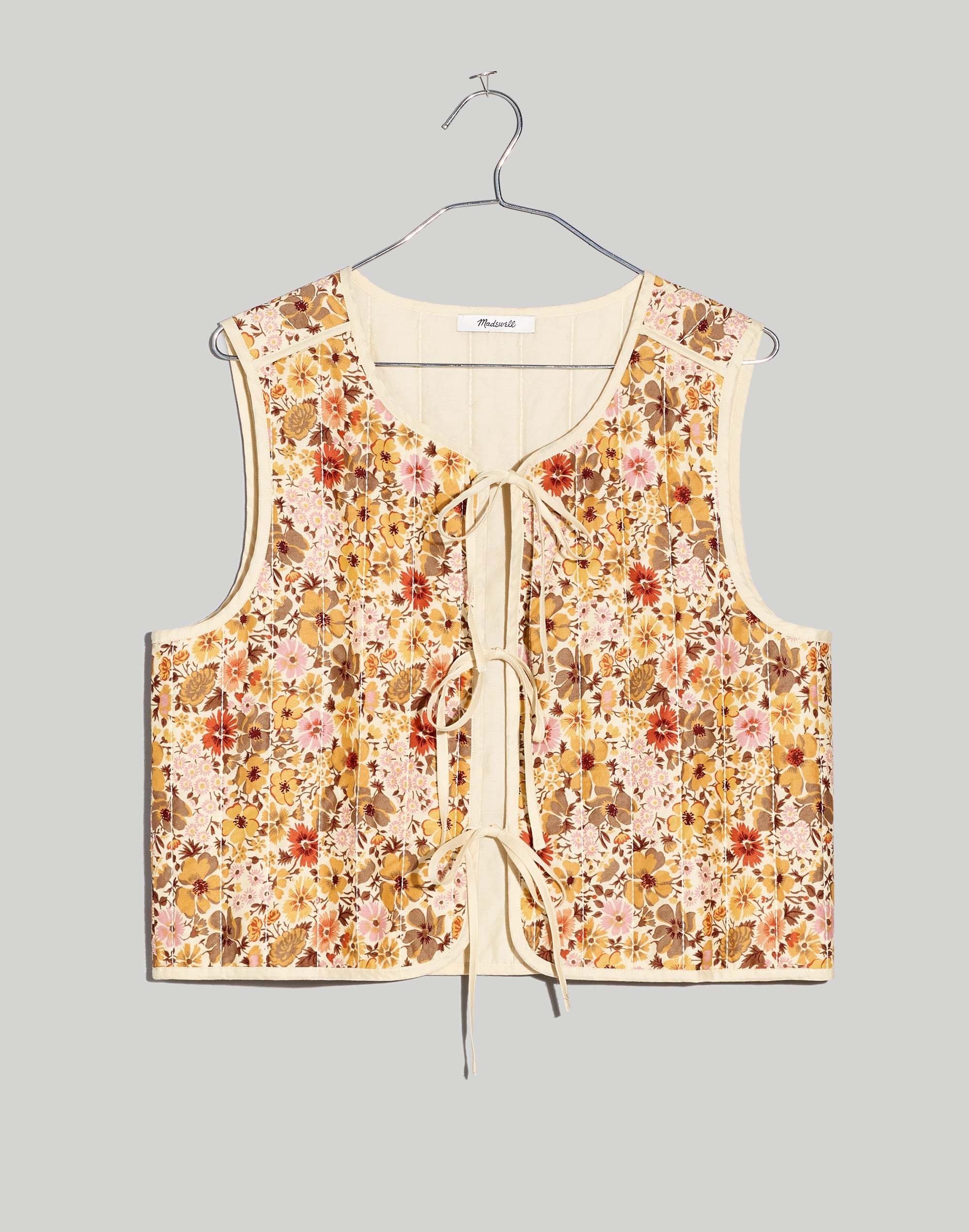 Reversible Tie-Front Vest Top in Flora Field