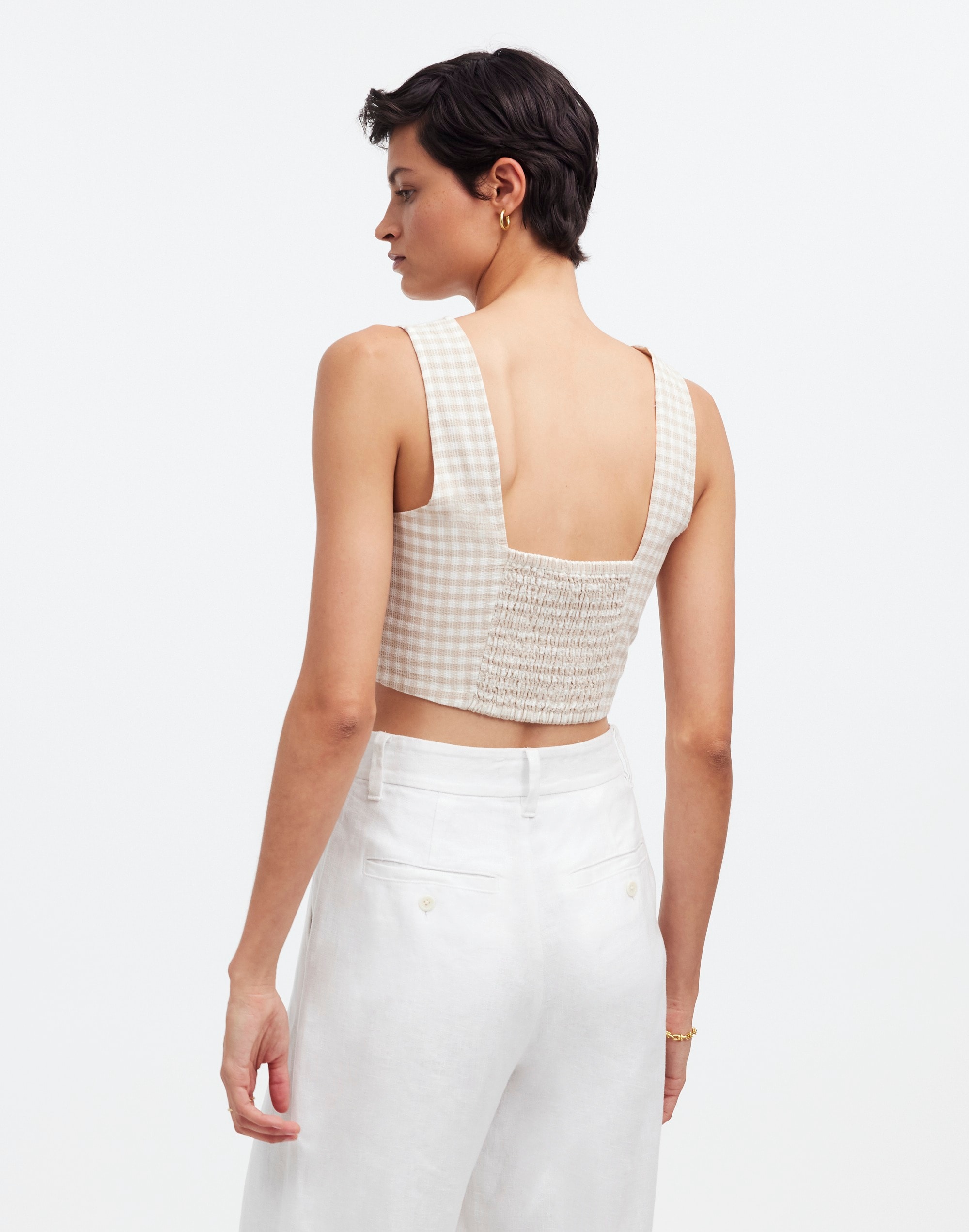 Gwen Crop Vest Top in Check