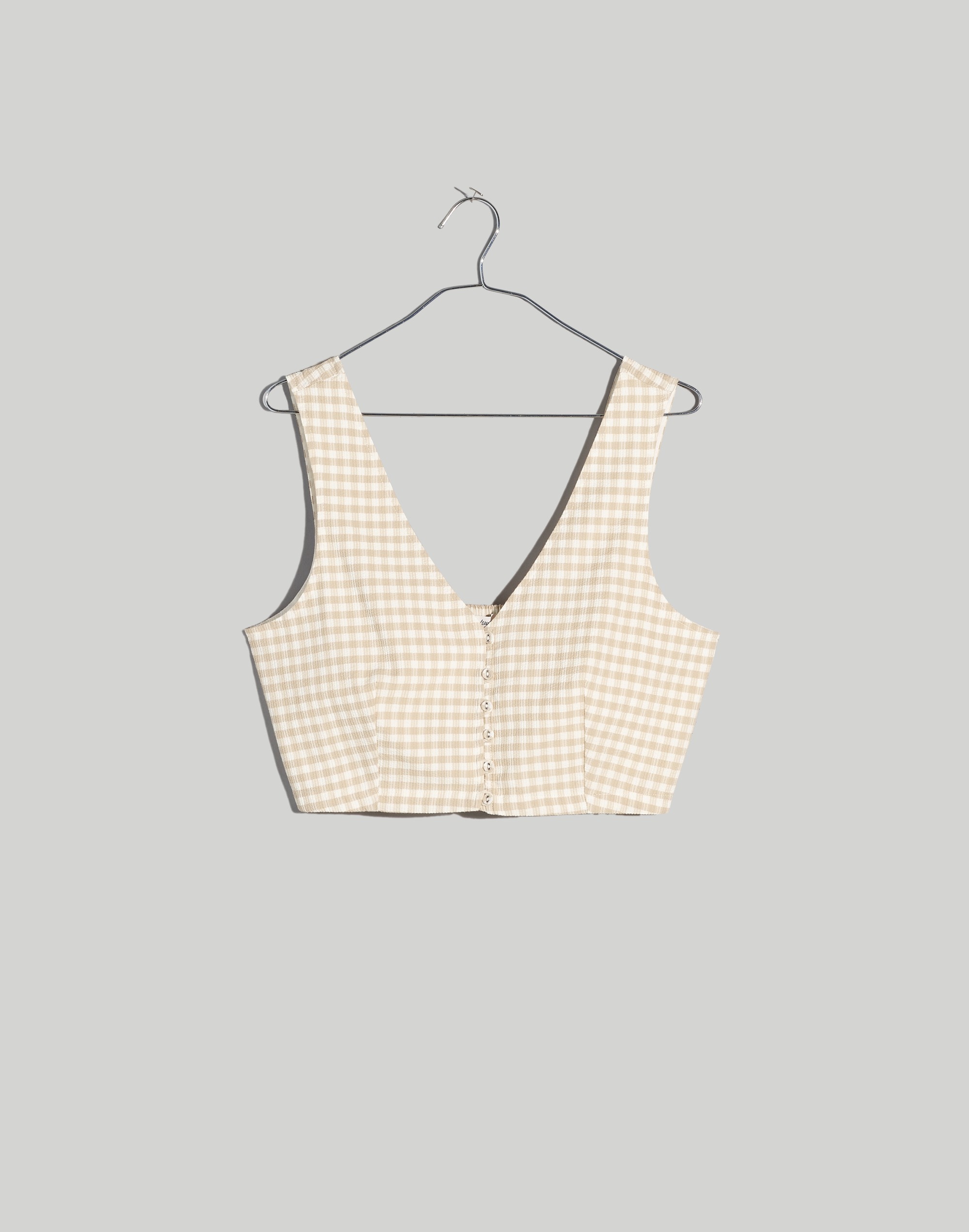 Gwen Crop Vest Top in Check