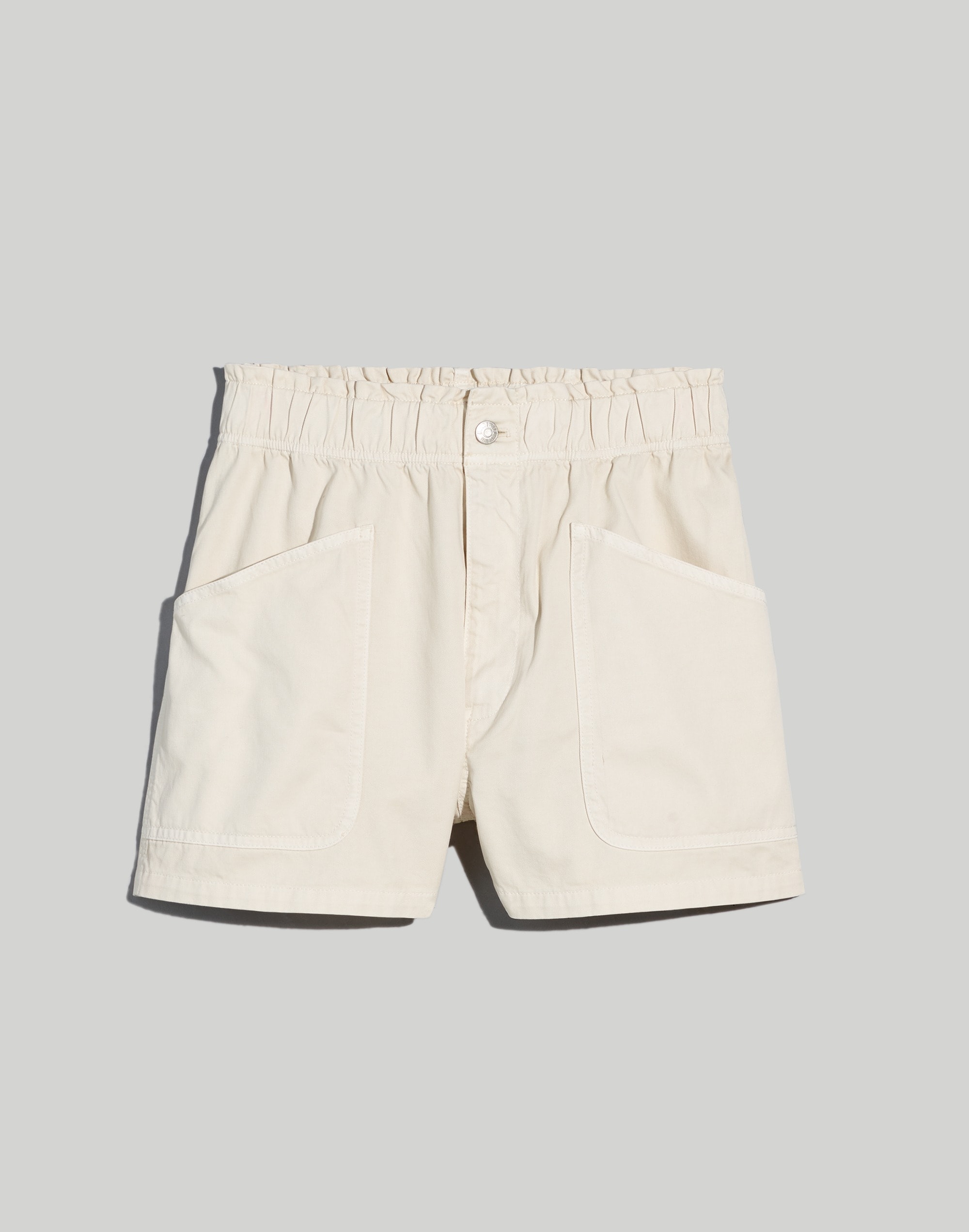 Denim Pull-On Paperbag Utility Shorts: Garment-Dyed Edition