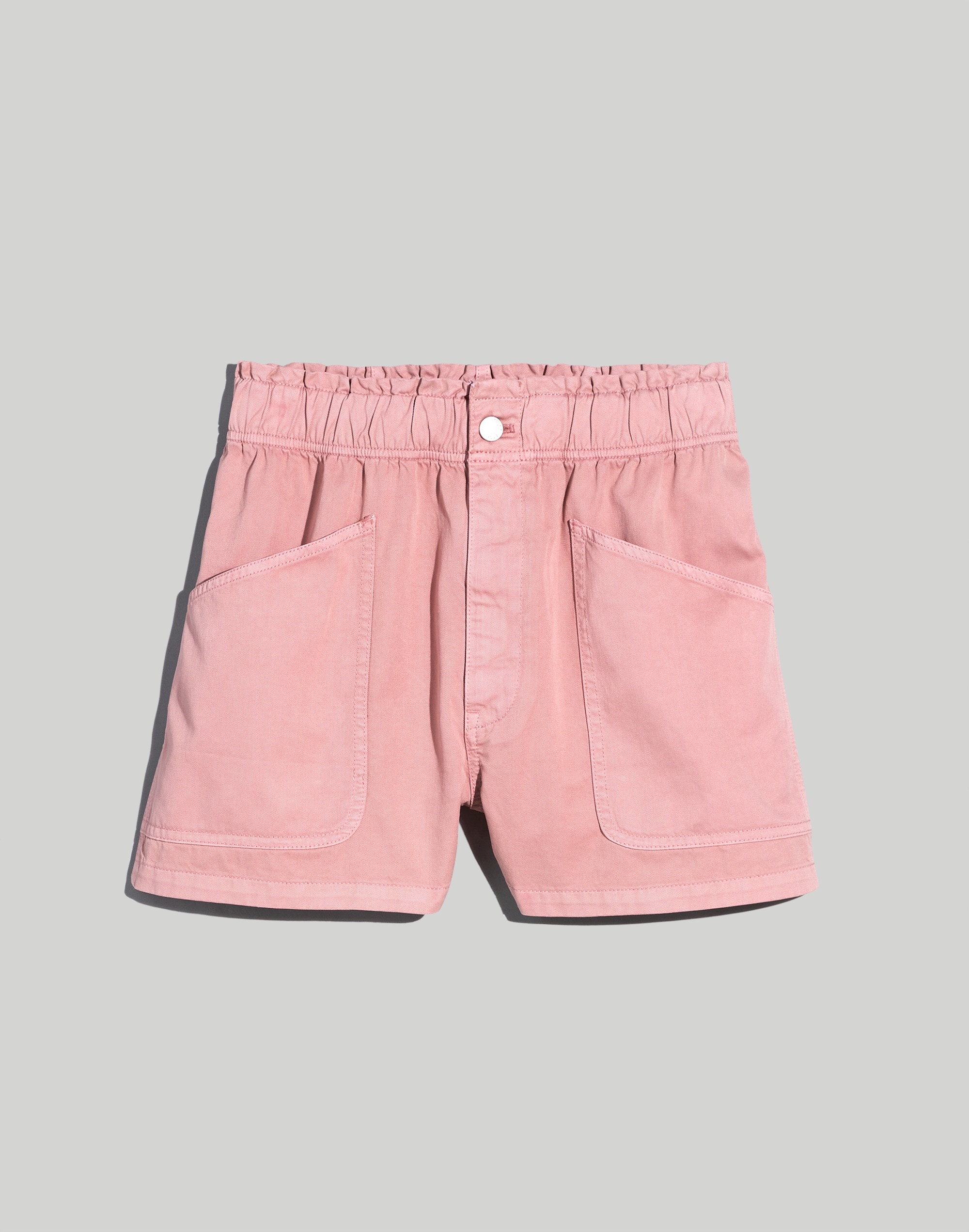 Denim Pull-On Paperbag Utility Shorts: Garment-Dyed Edition