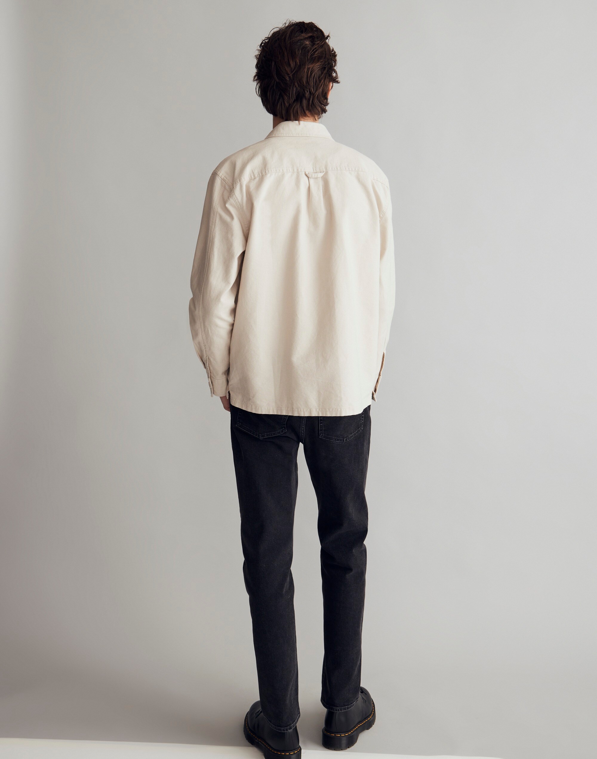 Cotton-Linen Boxy Shirt-Jacket