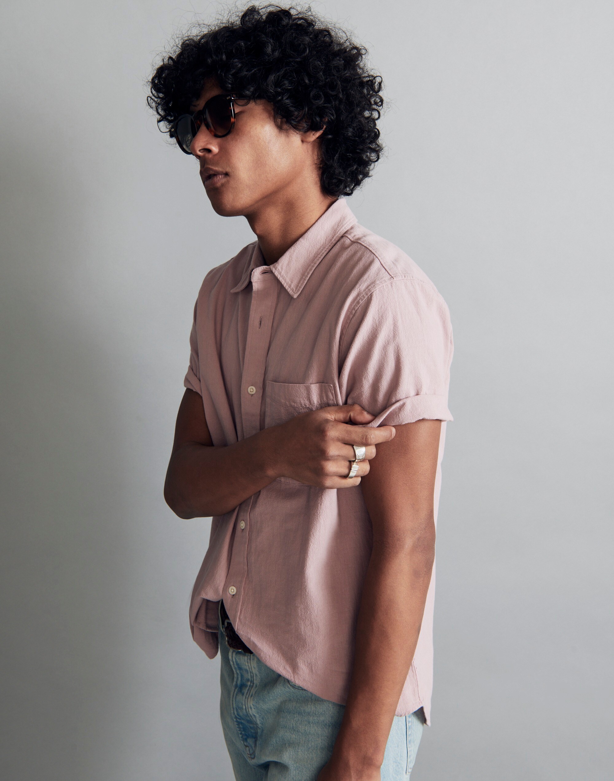 Crinkle Cotton Perfect Short-Sleeve Shirt