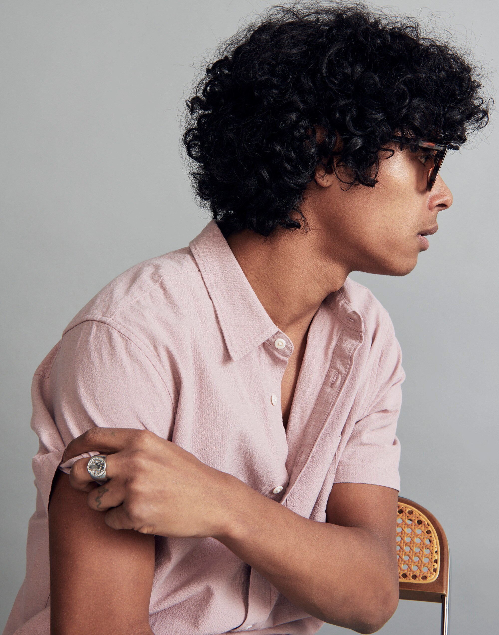 Crinkle Cotton Perfect Short-Sleeve Shirt