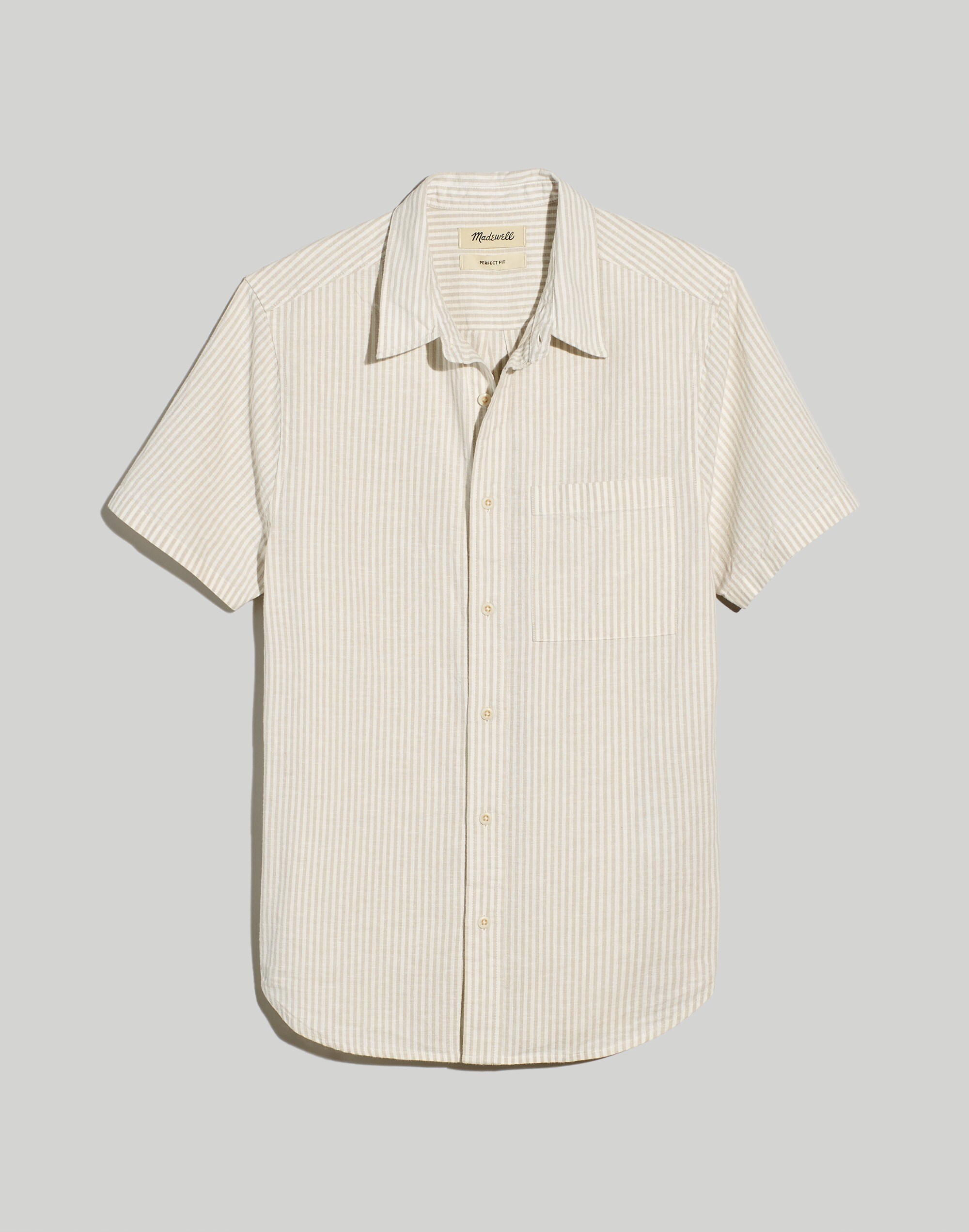 Hemp-Cotton Perfect Short-Sleeve Shirt in Stripe