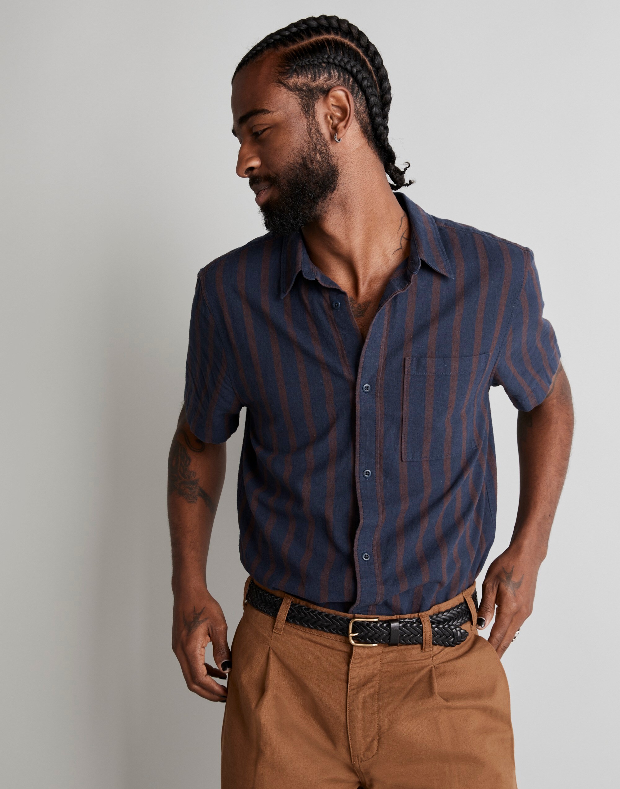 Hemp-Cotton Easy Short-Sleeve Shirt