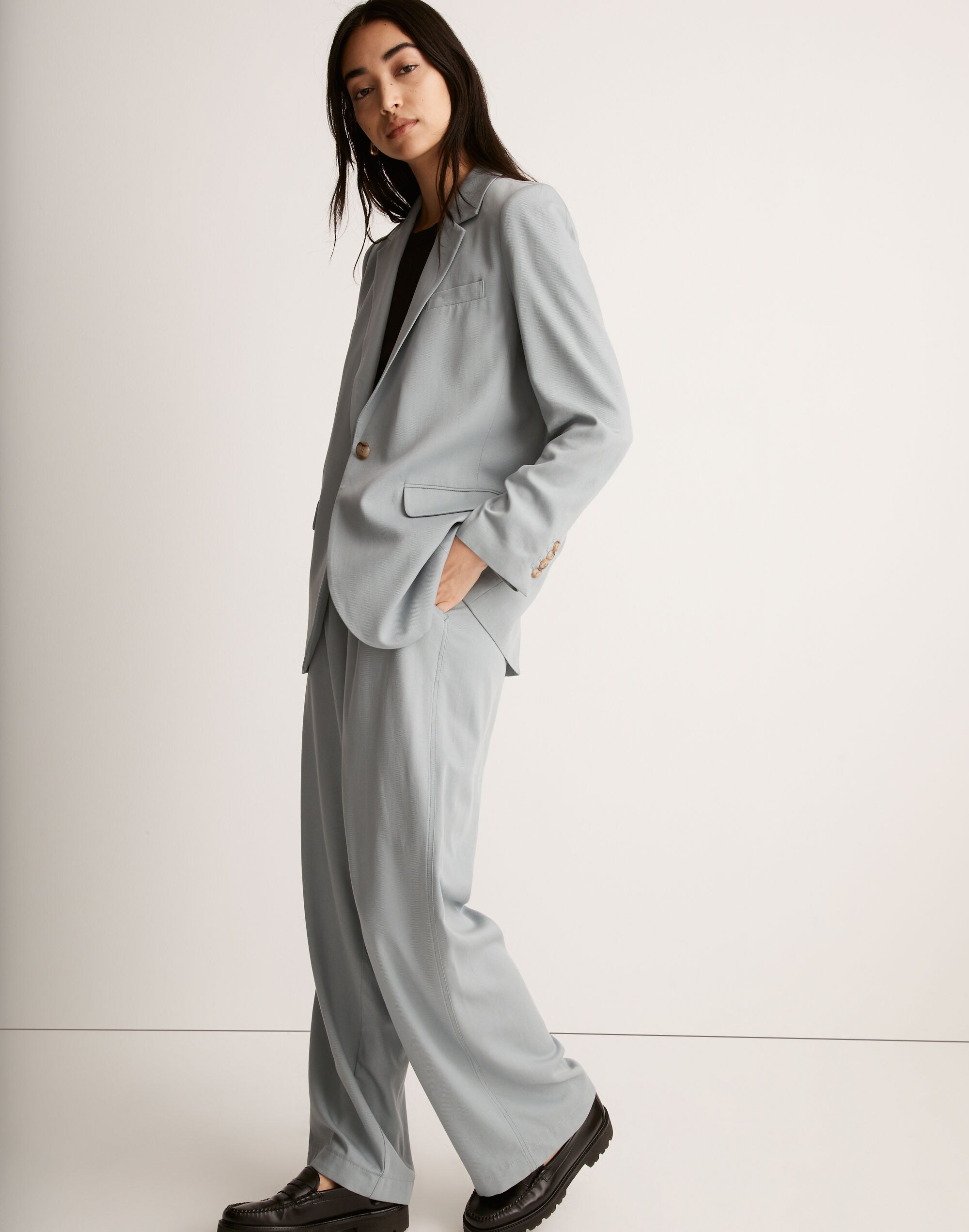 The Petite Larsen Blazer in Drapeweave