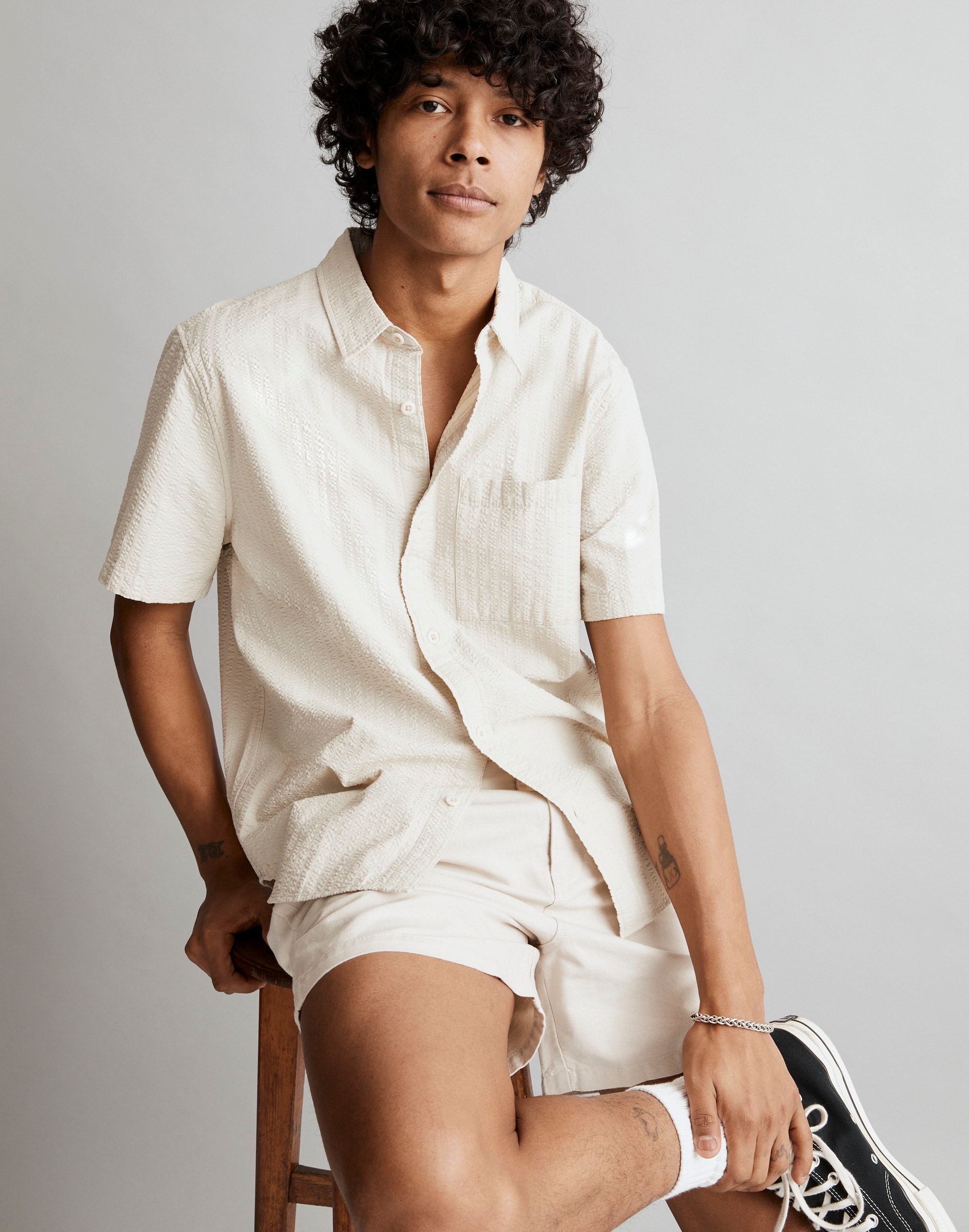 Seersucker Easy Short-Sleeve Shirt