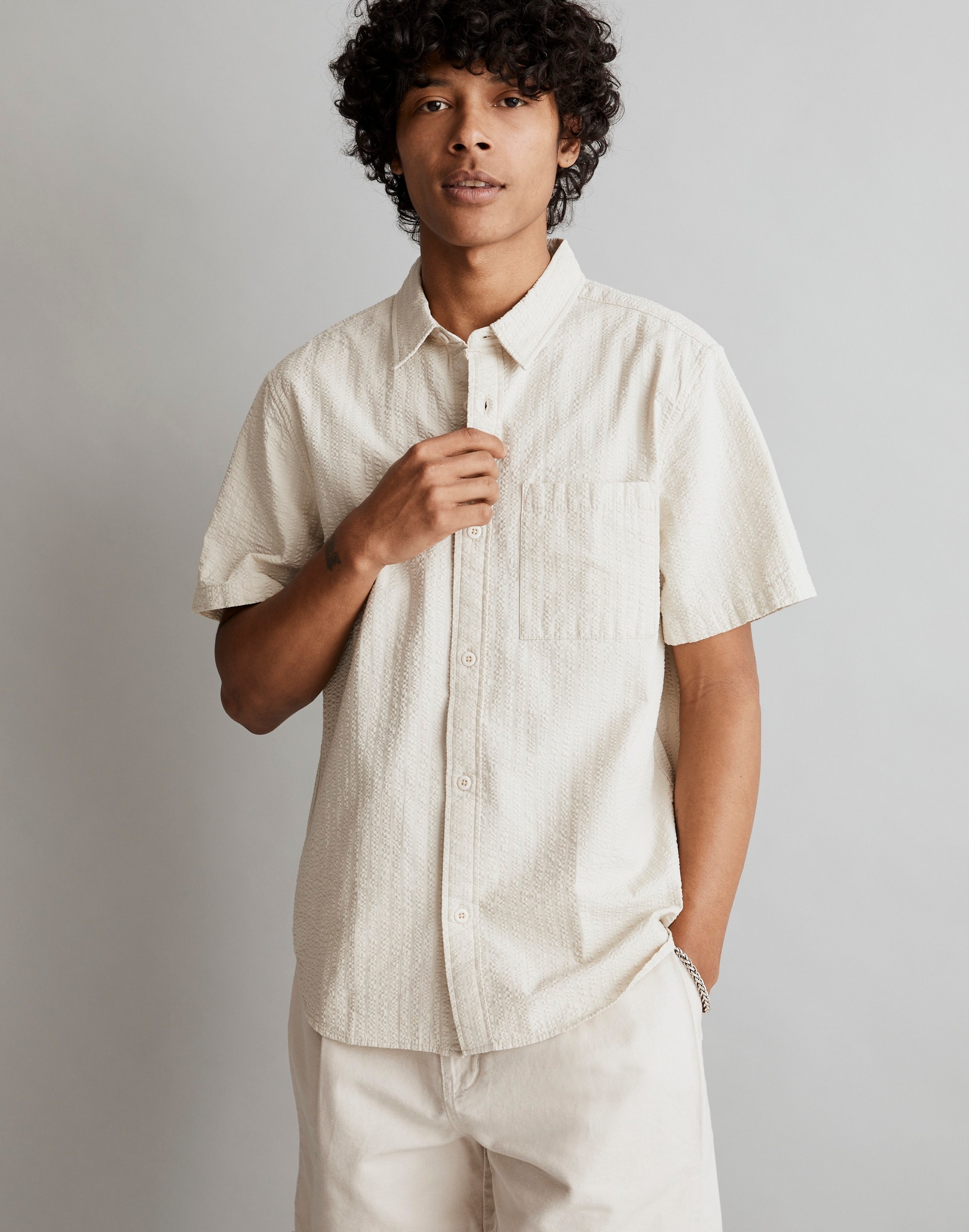 Seersucker Easy Short-Sleeve Shirt