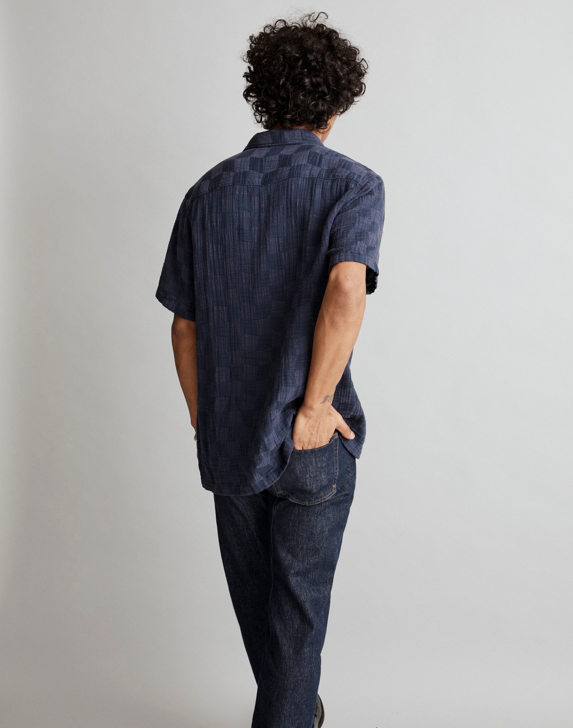 Easy Short-Sleeve Shirt in Checkerboard