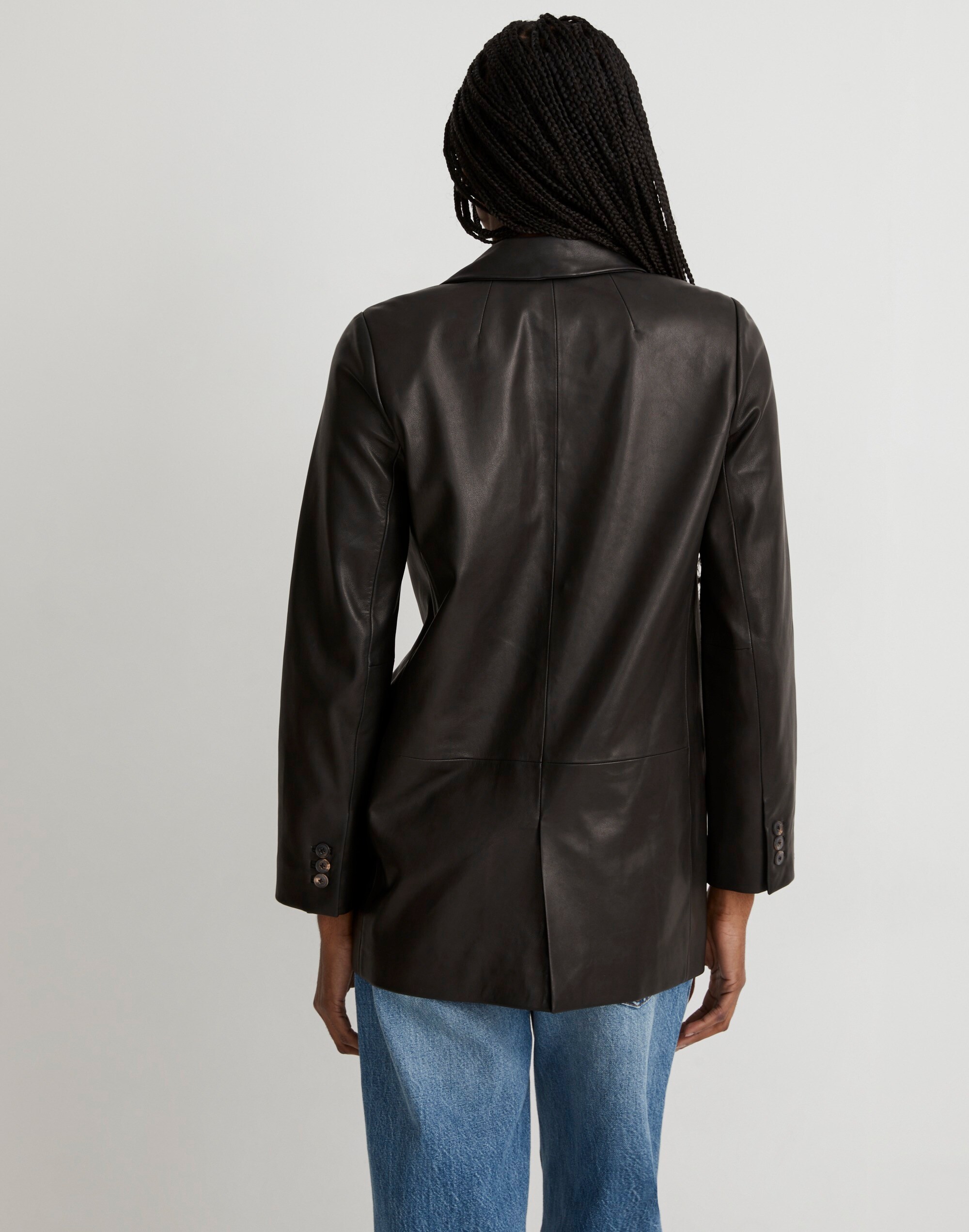 The Larsen Blazer in Leather in null image 3