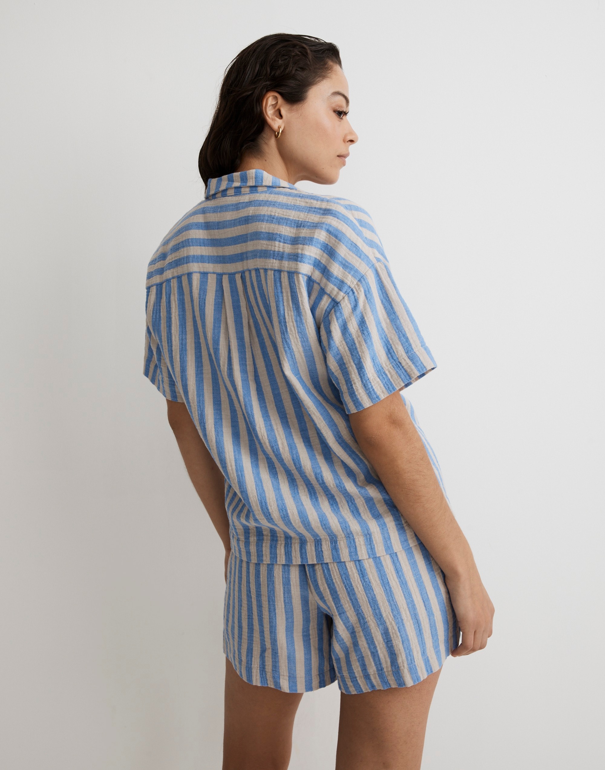 Striped Double-Gauze Pajama Set