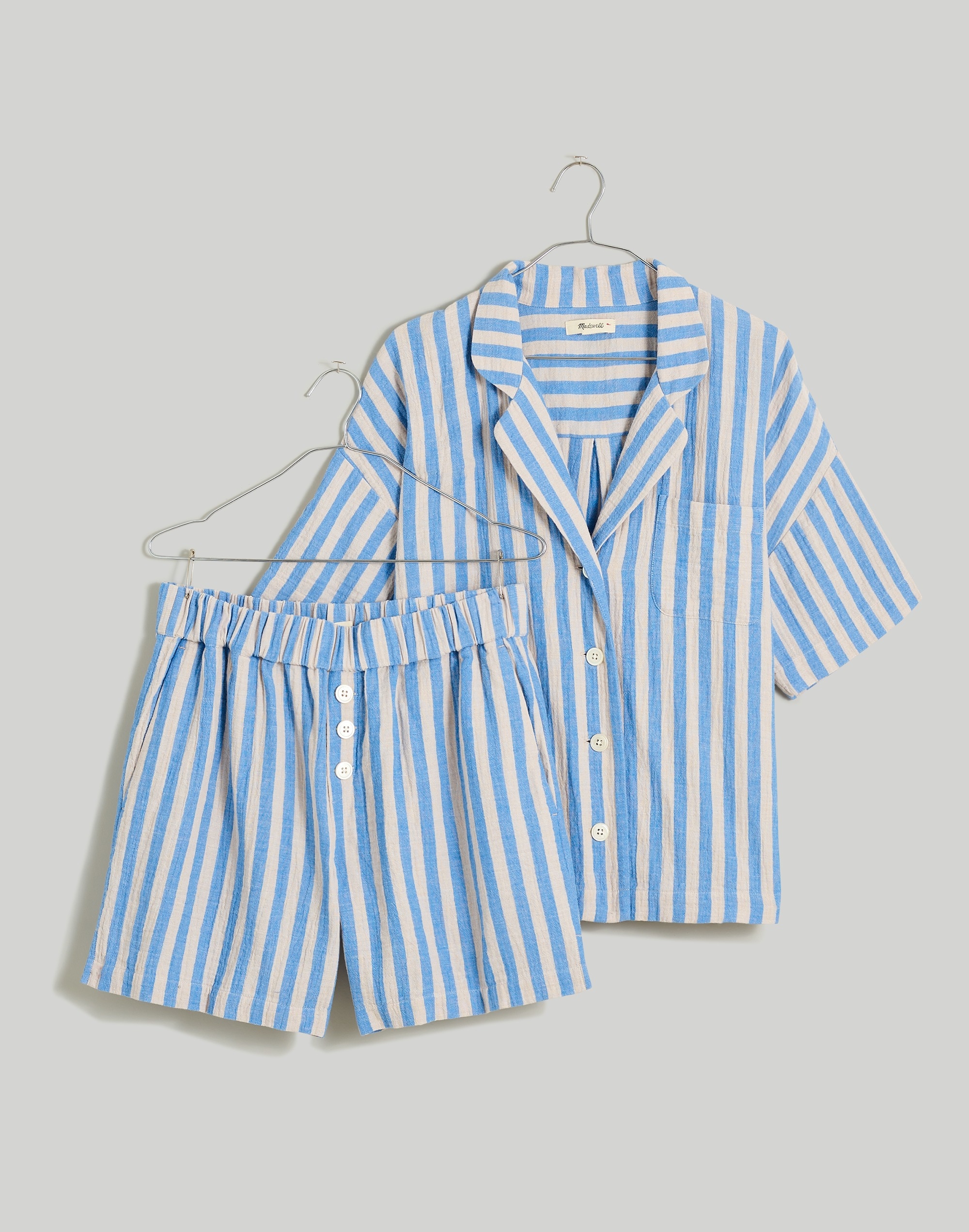 Striped Double-Gauze Pajama Set
