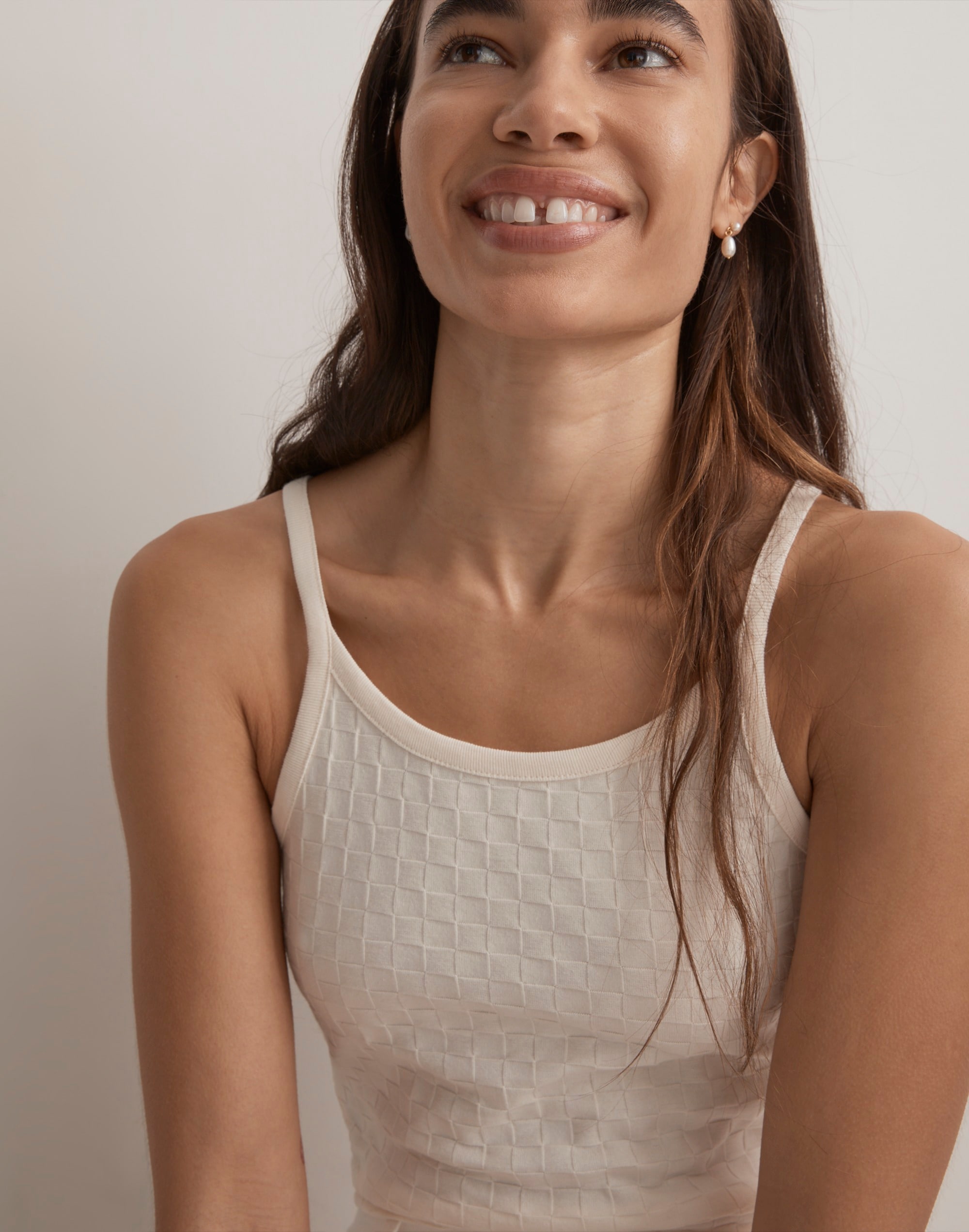 Cami Tank Top in Checkerboard Jacquard